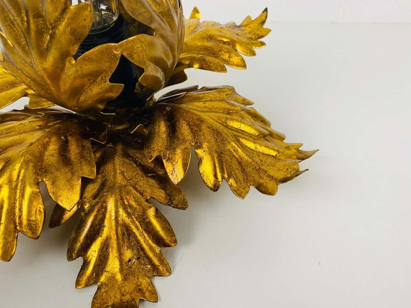 Golden Florentine Flower Shape Flushmount By Banci, Italy, 1970s photo buy