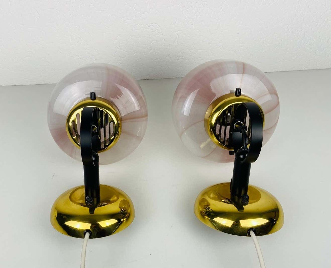 Pair Of 2 Opaque Glass Sconces By Peill & Putzler, 1970s, Germany photo vinterior