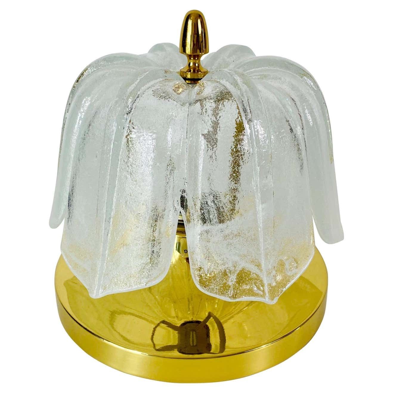 Crystal Glass Round Flushmount By Glashütte Limburg, 1960s, Germany
