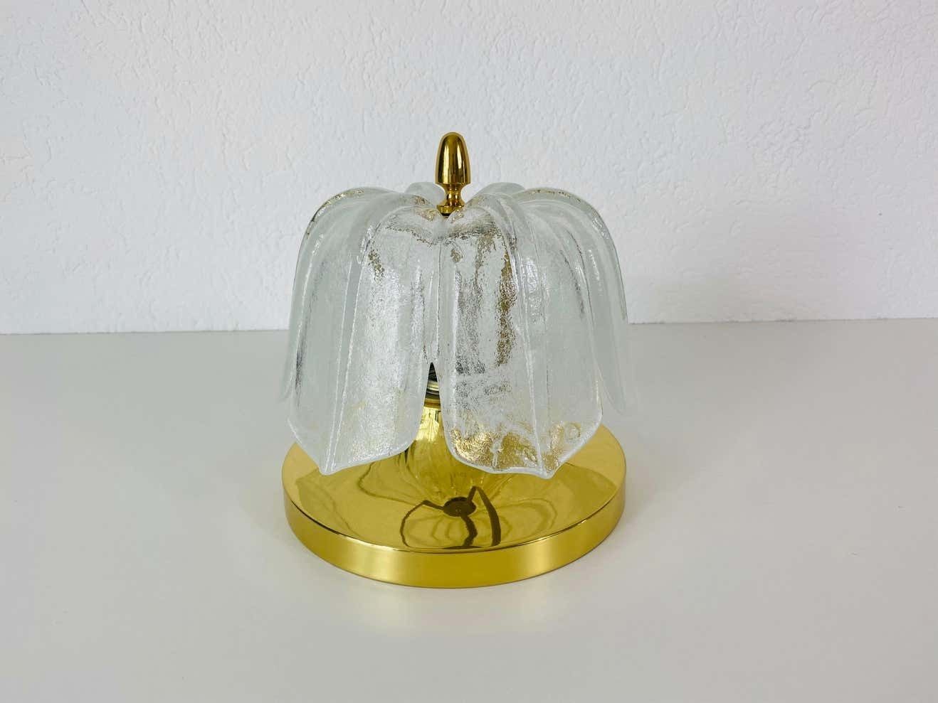Crystal Glass Round Flushmount By Glashütte Limburg, 1960s, Germany photo Lighting