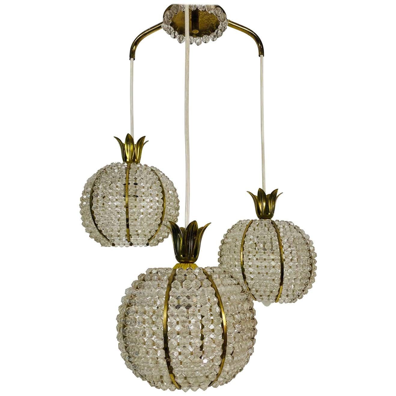 Midcentury Brass Cascade Chandelier By Emil Stejnar For Rupert Nikoll, 1960s