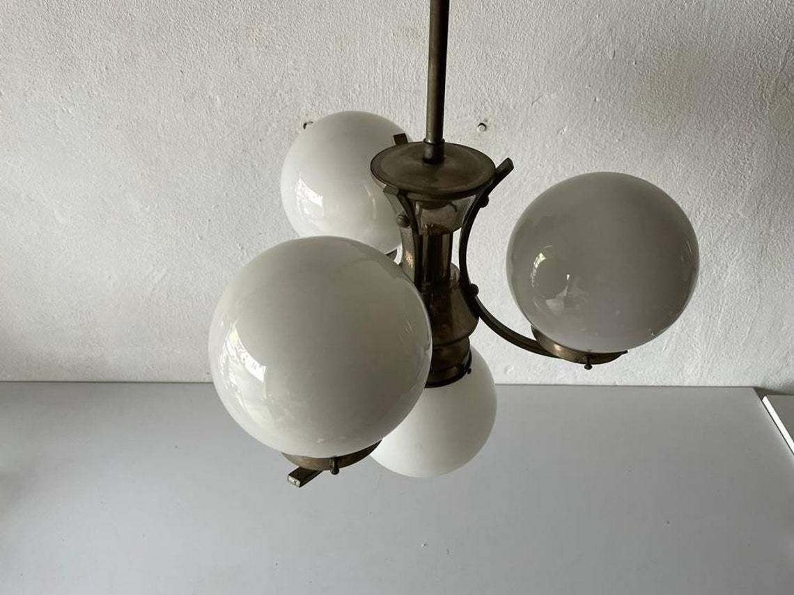 Art Deco Metallic Silver 4 Balls Ceiling Lamp, 1940s, Germany photo 1366.48