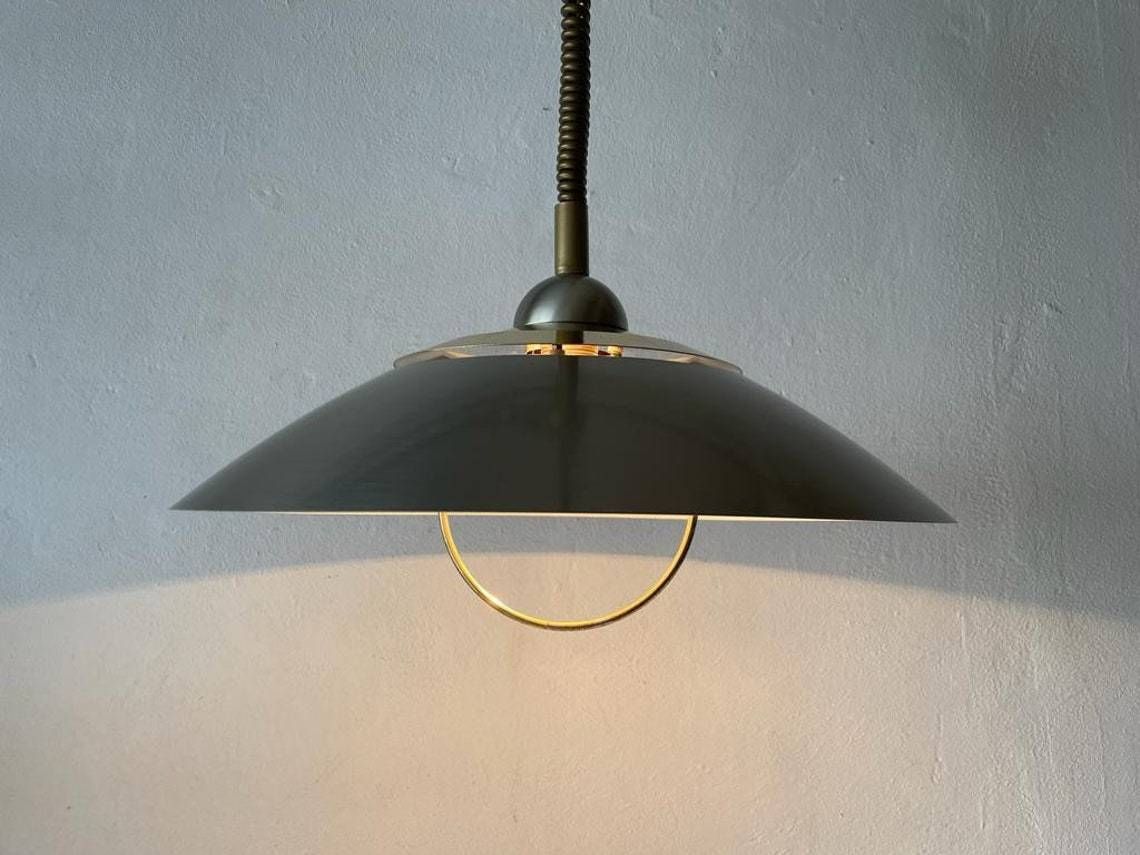 Chrome And Gold Metal Pendant Lamp By Tz, 1970s, Germany photo Lighting