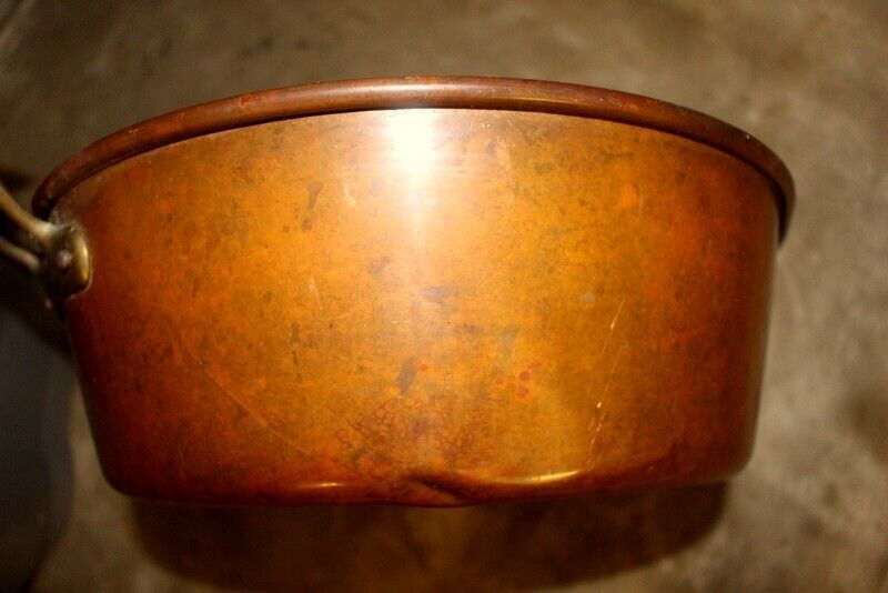 French Quality Copper Jam Preserve Pot With Brass Handles photo Home Decor