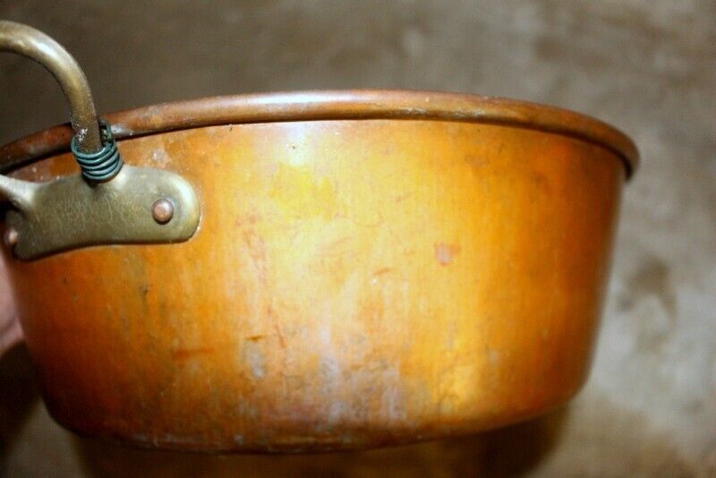 photo furniture French Quality Copper Jam Preserve Pot With Brass Handles