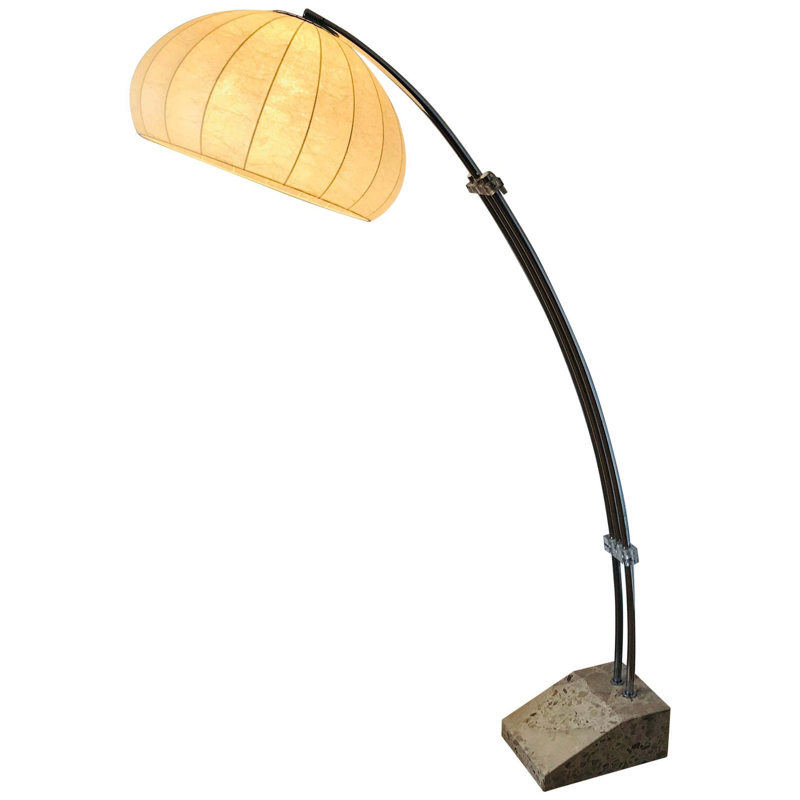 Large And Heavy Marble Base Mid Century Modern Cocoon Floor Lamp 1960s Italy