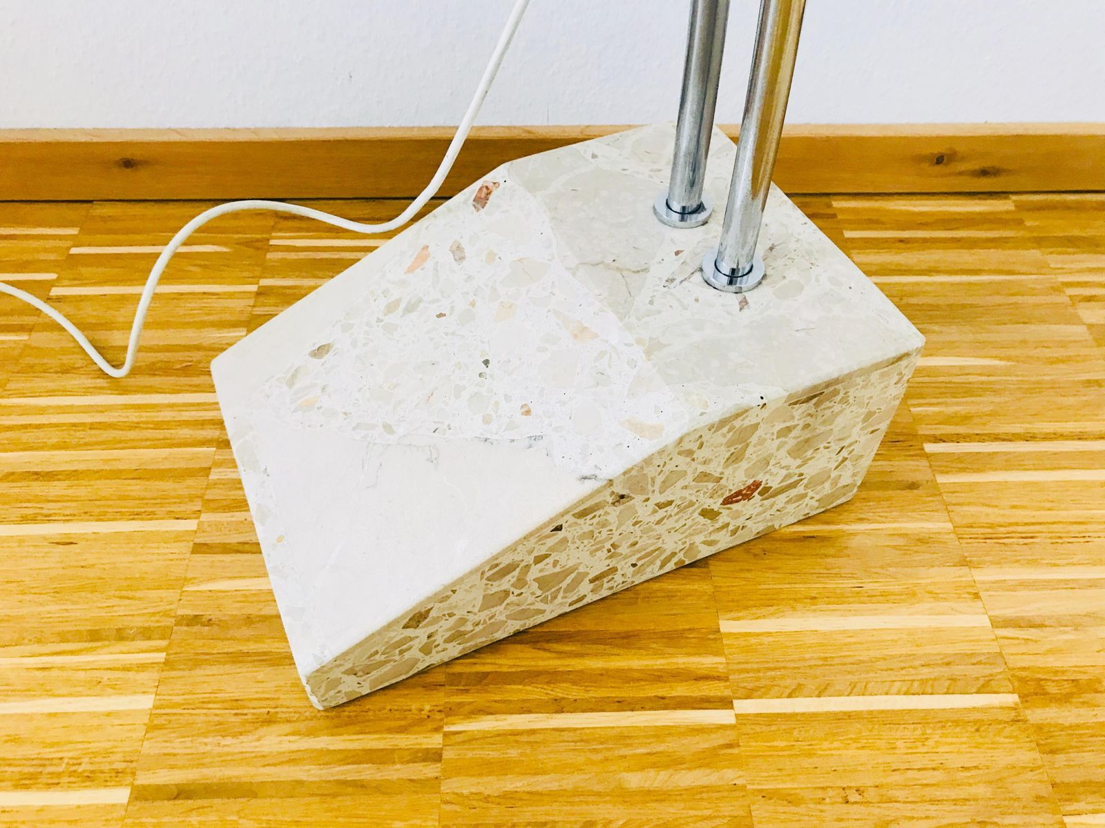 Large And Heavy Marble Base Mid Century Modern Cocoon Floor Lamp 1960s Italy photo 2005.0