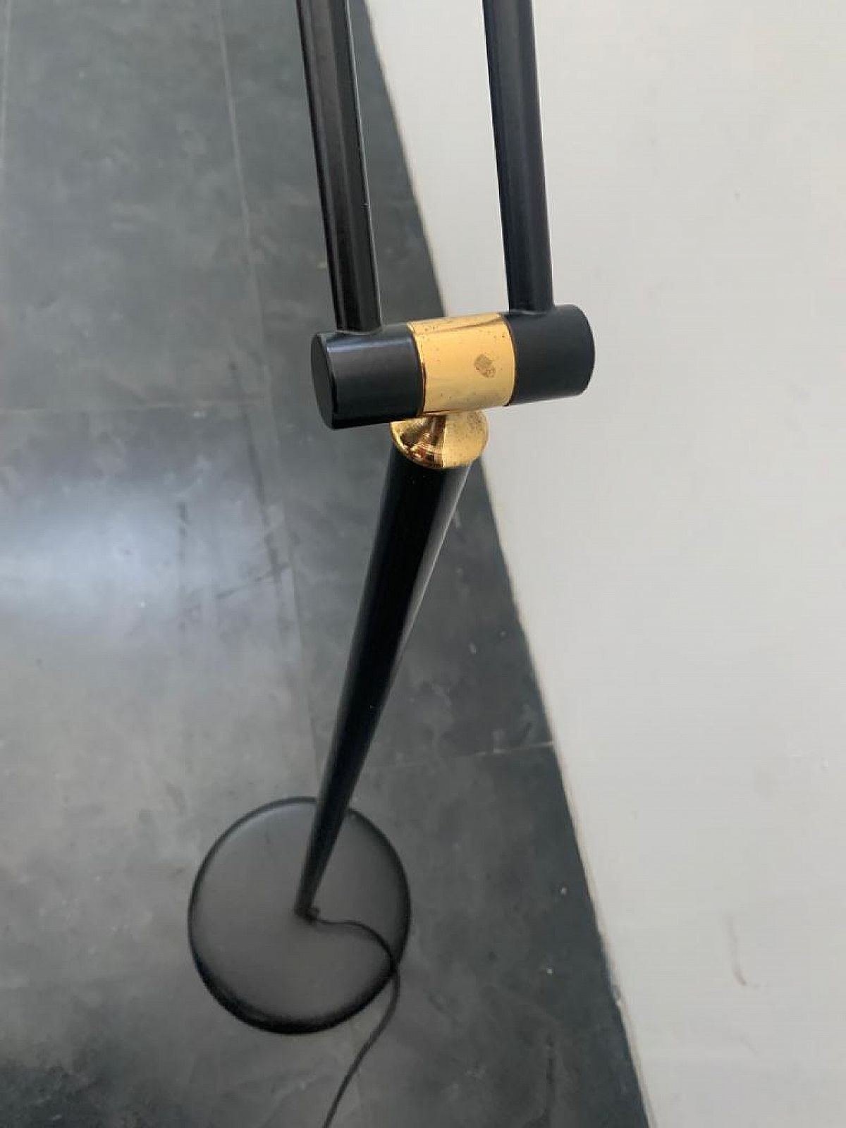 Metal Floor Lamp With Brass Details, 1960s photo vintage