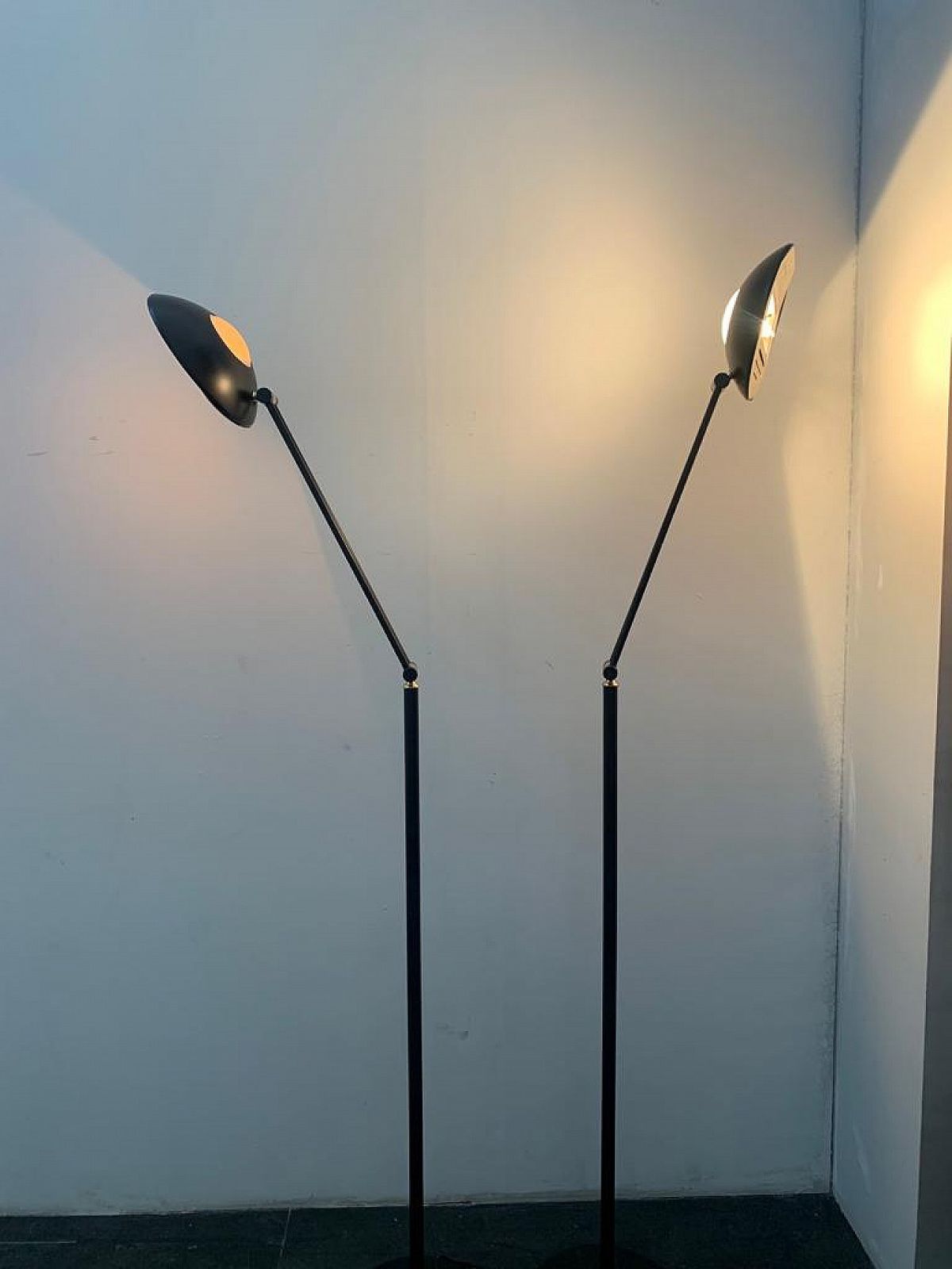 photo furniture Metal Floor Lamp With Brass Details, 1960s