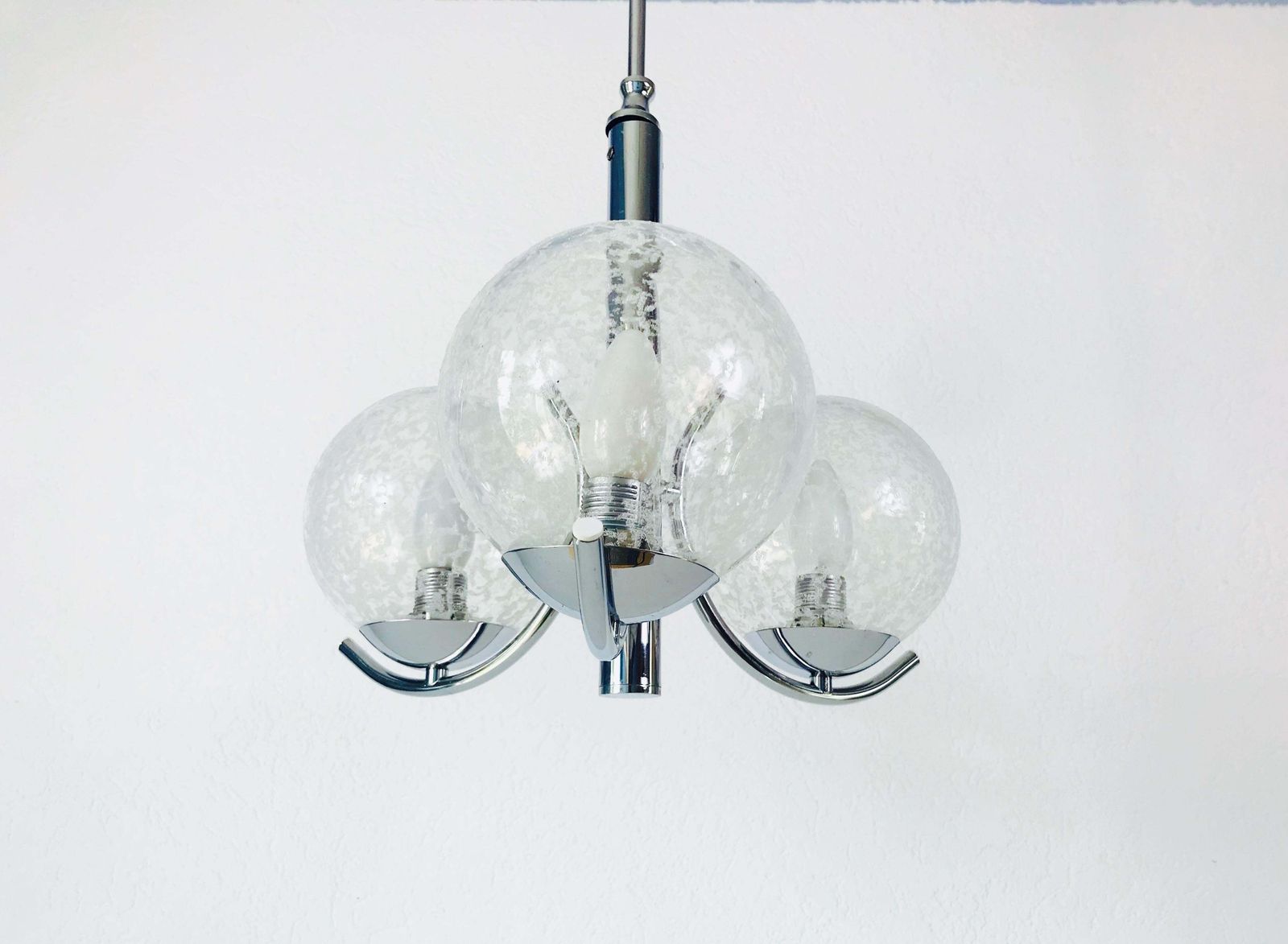 Richard Essig 3 Arm Space Age Chandelier, 1970s, Germany photo furniture