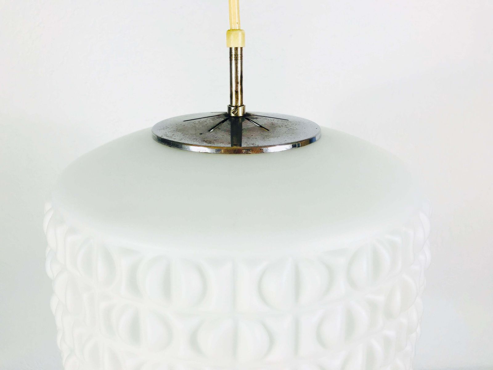 Very Large White Opal Hanging Lamp By Peill And Putzler, 1970s, Germany photo buy