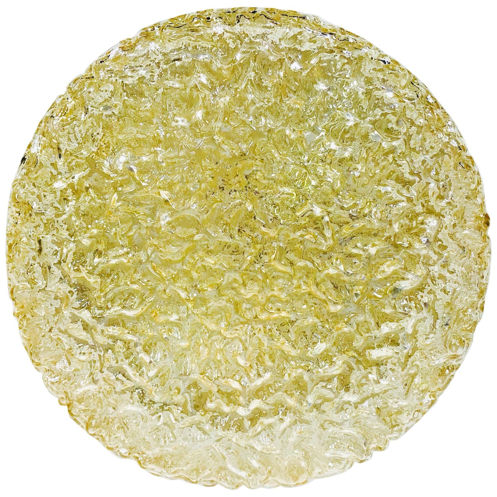 Large Midcentury Crystal Glass Flush Mount By Glashütte Limburg, 1960s, Germany photo buy