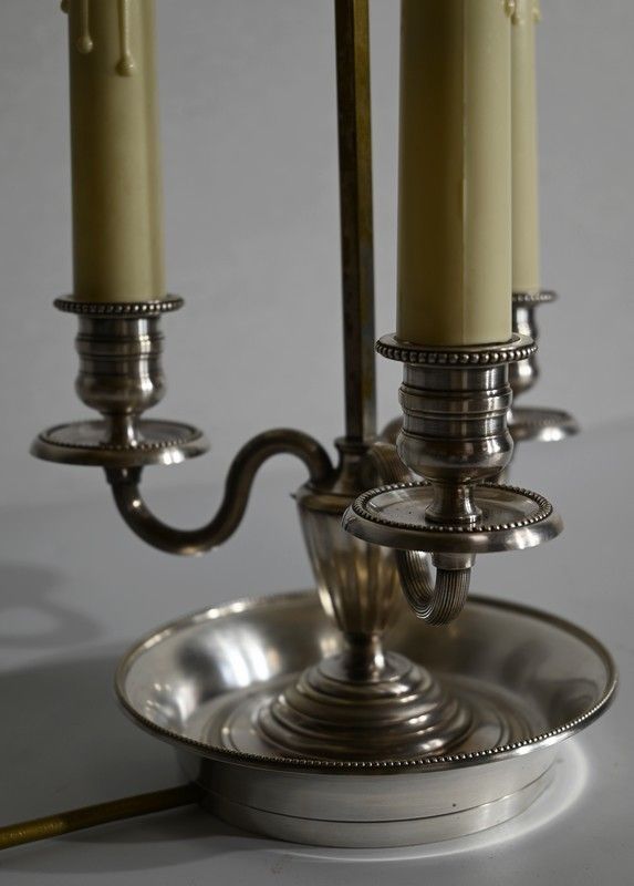 Bouillotte Lamp In White Metal, Empire Style   Early 20th Century photo buy