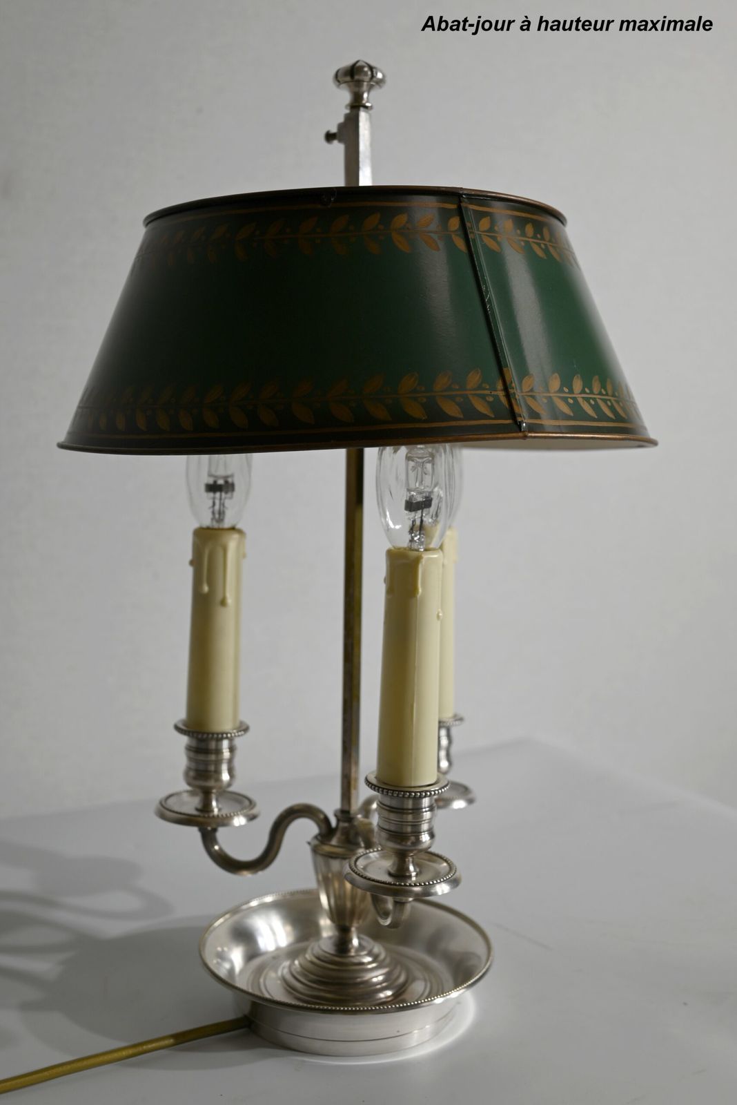 photo buy Bouillotte Lamp In White Metal, Empire Style   Early 20th Century