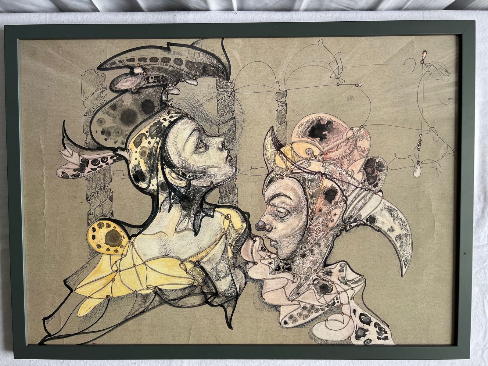 A Pair Of High Quality Theatrical Prints Signed (Undecipherable) By The Artist 1992. photo vinterior