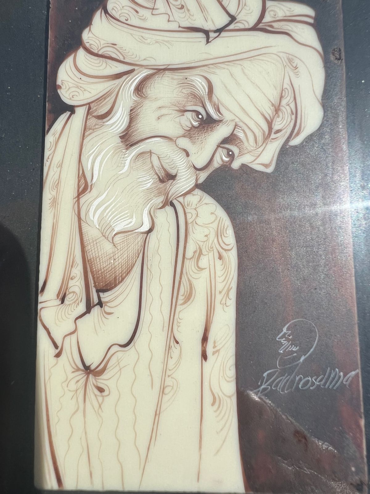 Portraits On Ivory Of Middle Eastern Gentleman By Reza Badrossma photo 290.0