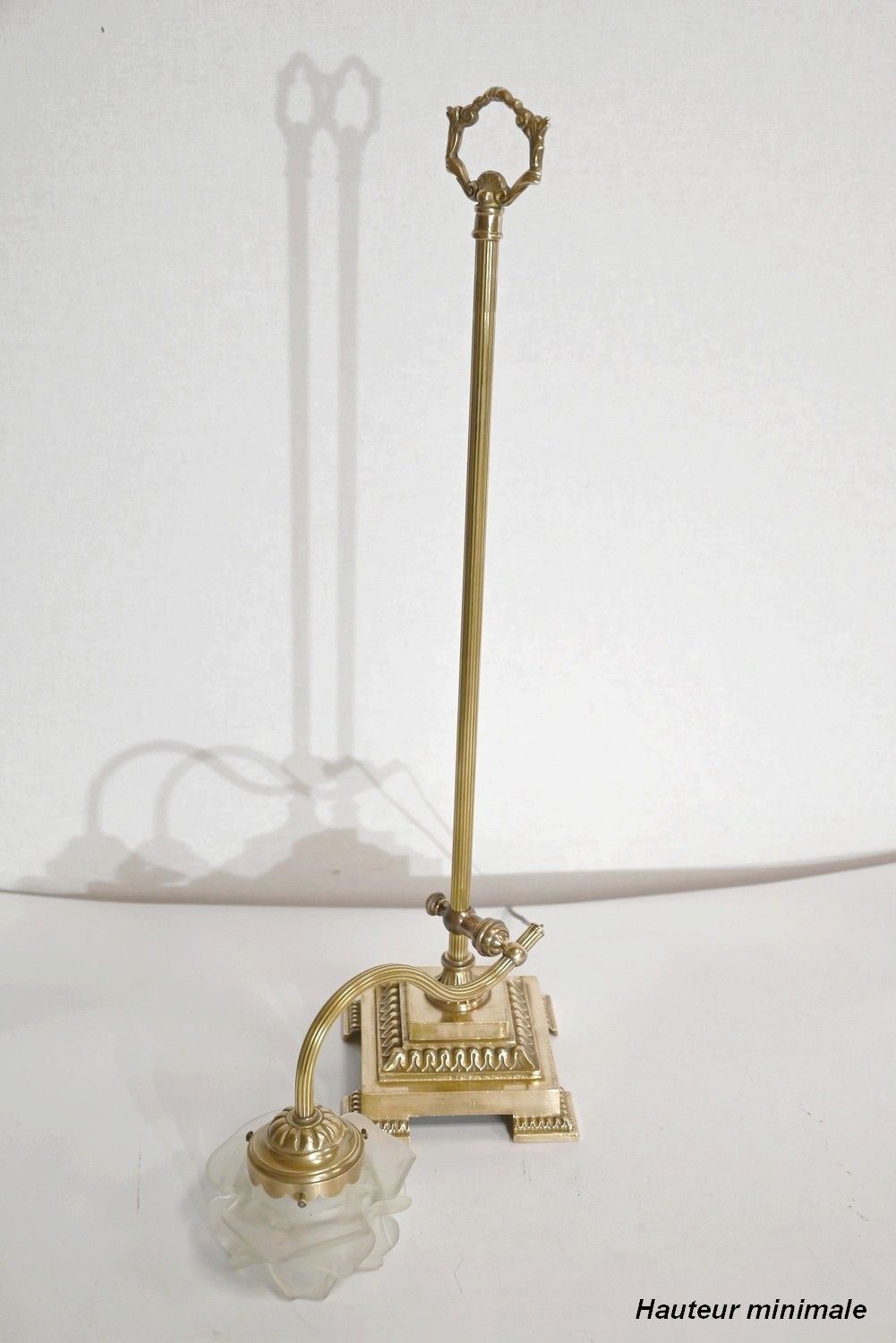 741.6 Small Tulip Lamp In Glass And Bronze, Adjustable, Art Deco – 1920 photo