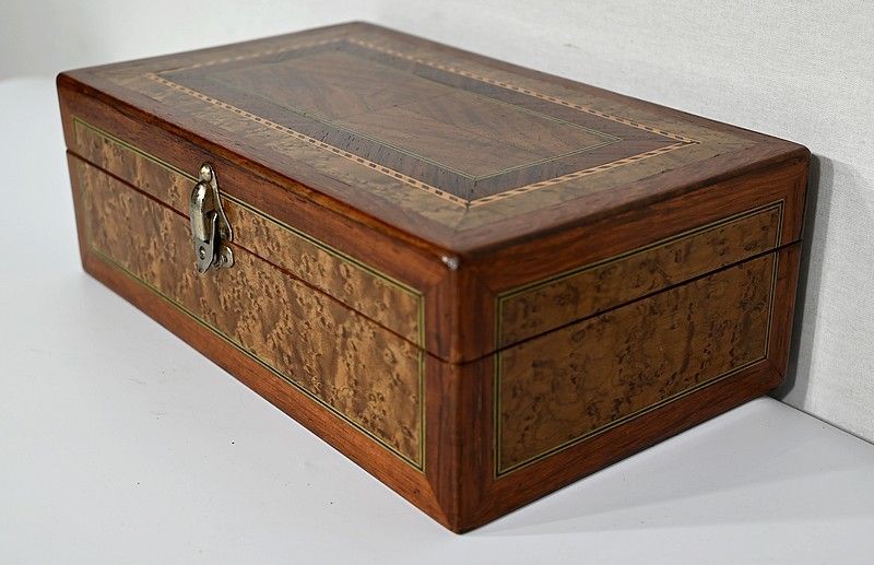 Box In Marquetry Of Various Woods   Early 20th Century photo for sale