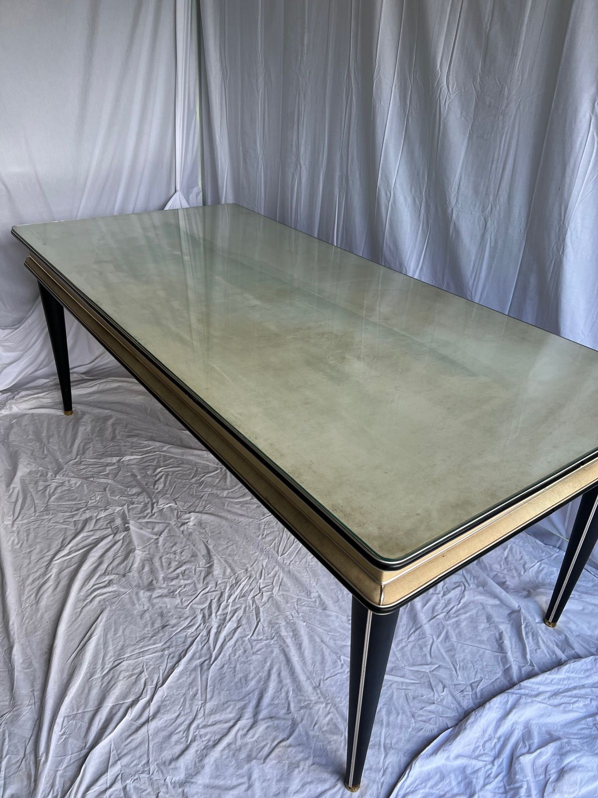 Vintage Italian Umberto Mascagni Formica Table With Plate Glass Cover And Five Chairs photo 1250.0