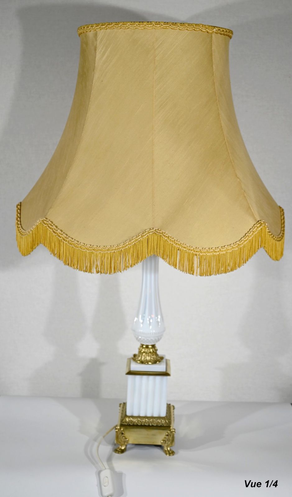 Lighting Important Opaline And Bronze Lamp, Louis XVI Style – 1950 photo
