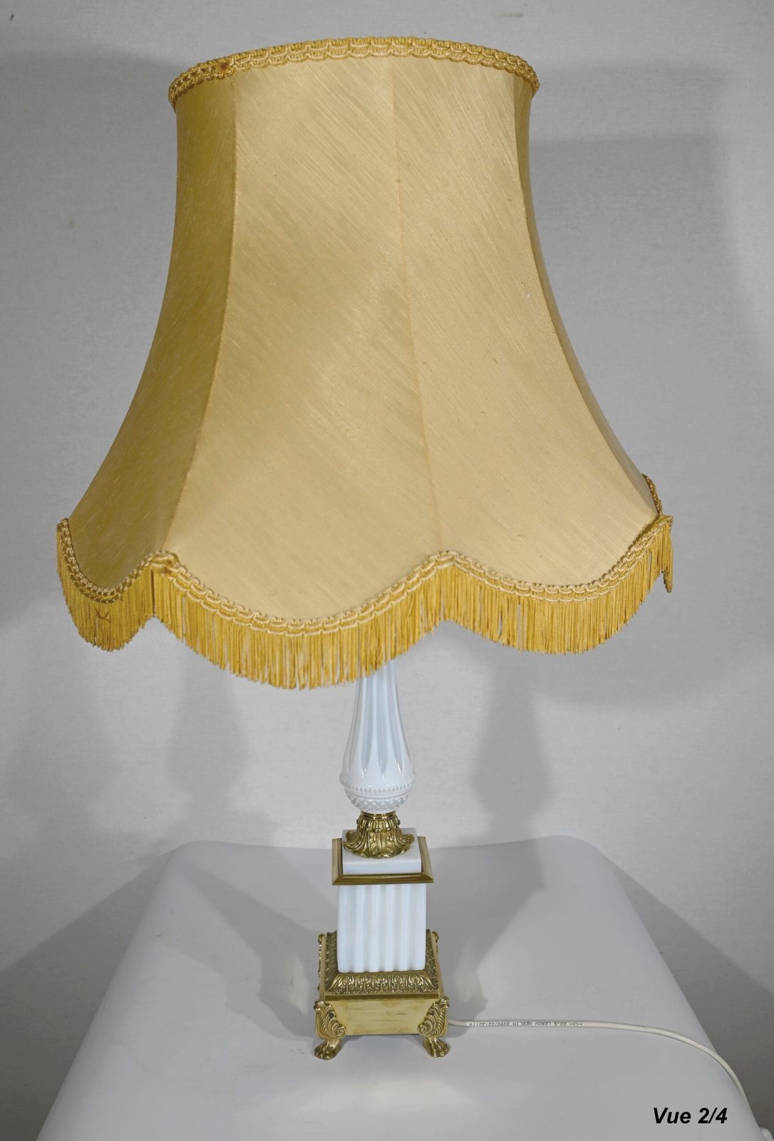 824.0 Important Opaline And Bronze Lamp, Louis XVI Style – 1950 photo