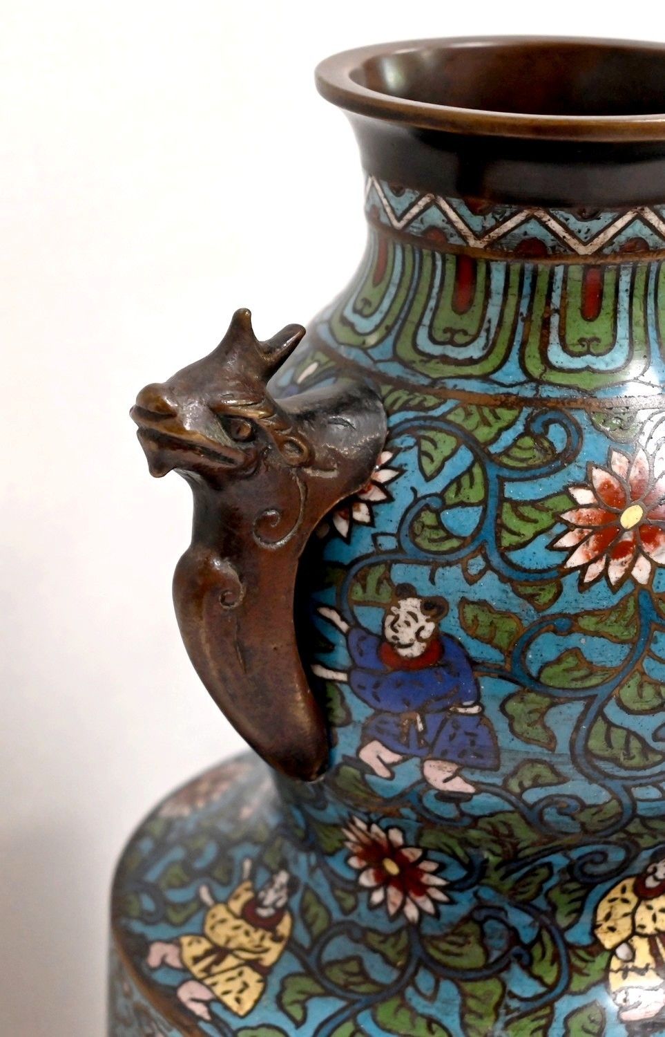 Pair Of Cloisonné Enamel Vases, Japan   2nd Part 19th photo 1256.6