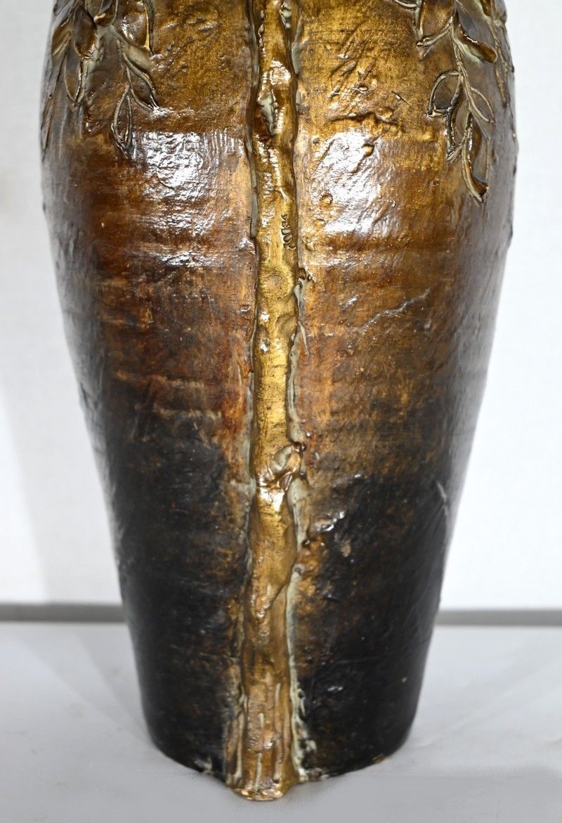 photo furniture Glazed Ceramic Vase, Signed “Korina”, Art Nouveau – 1900