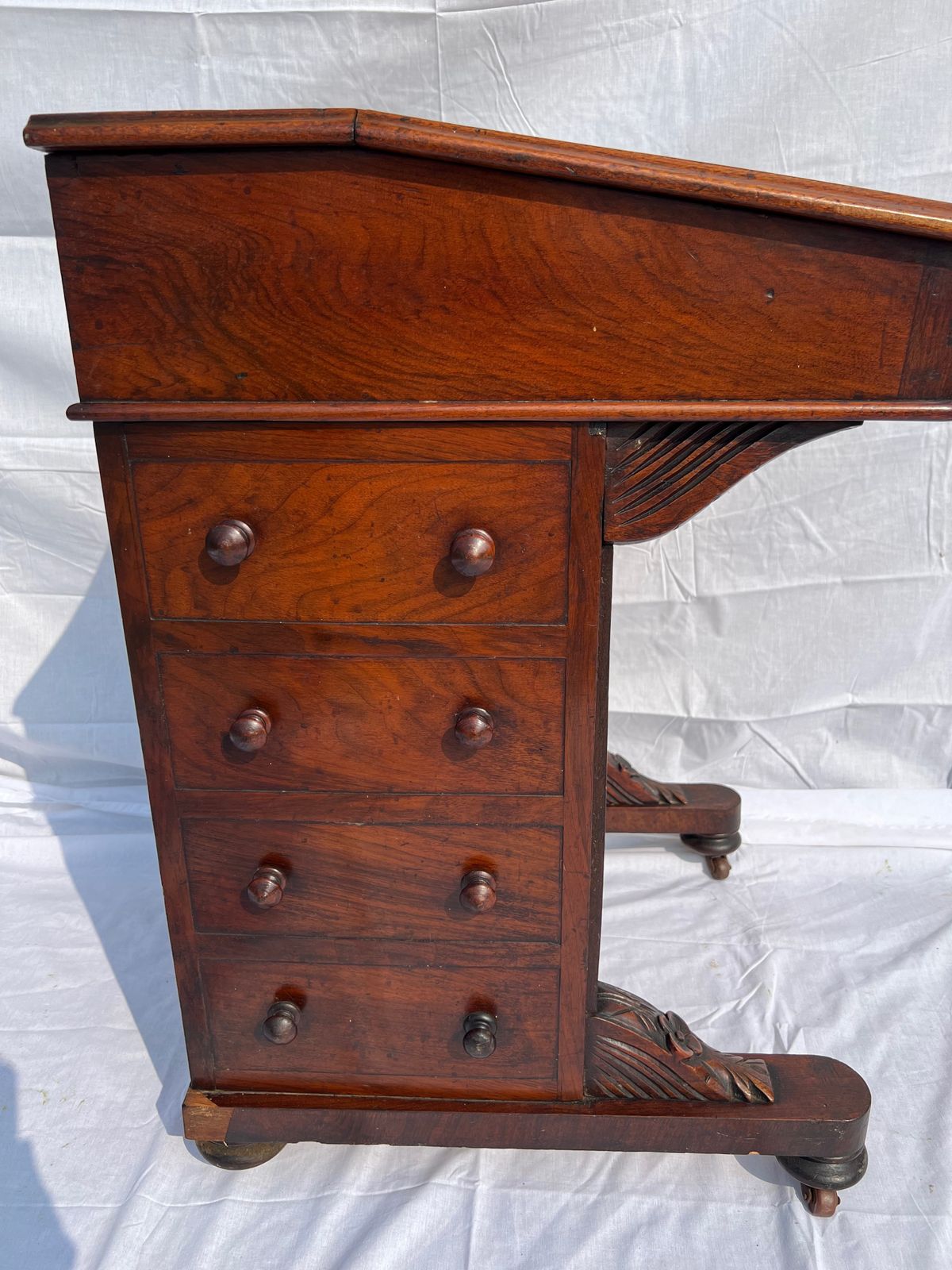 A 19th Century Tunbridge Inlaid Mahogany Davenport Writing Desk