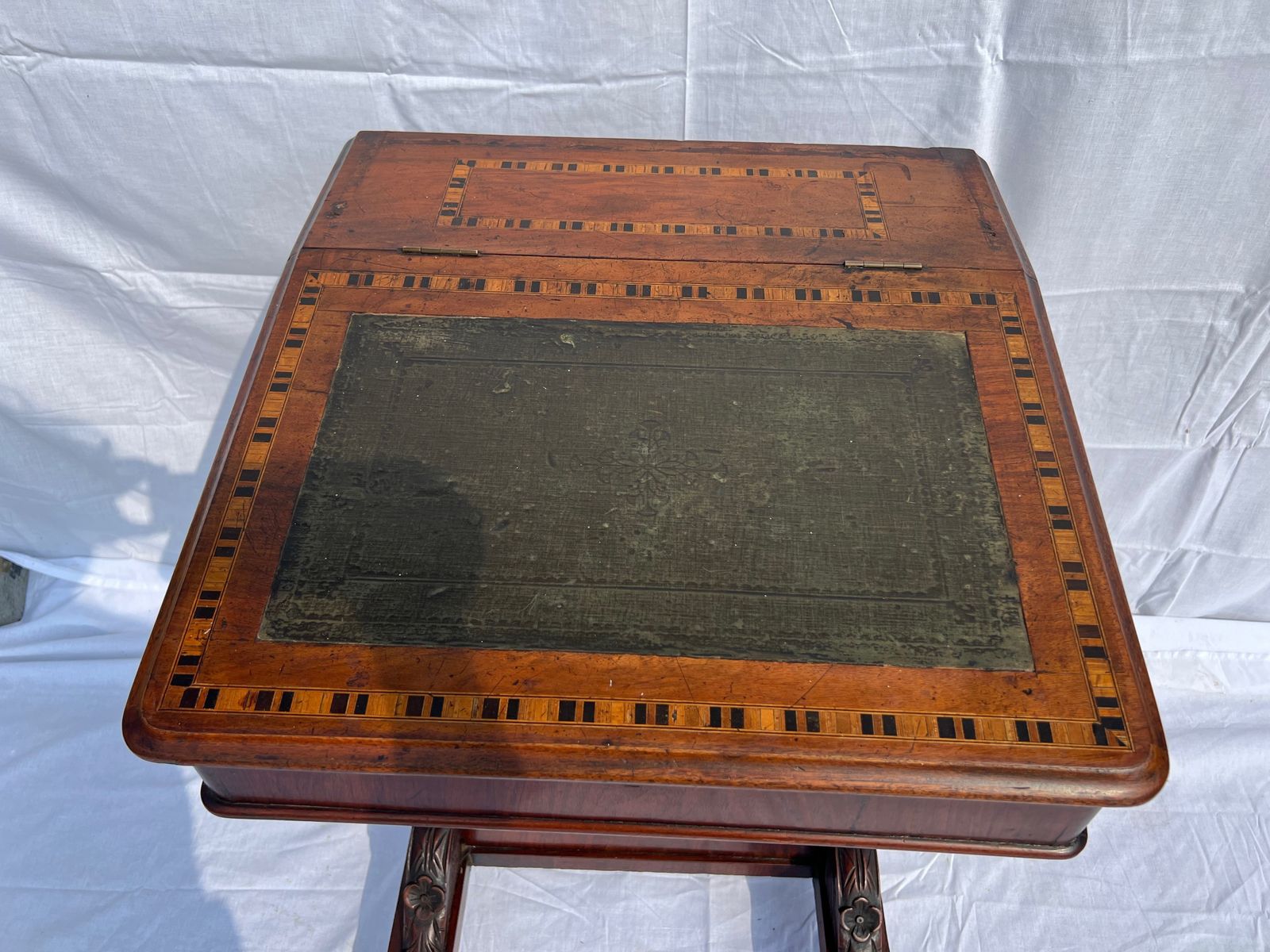 A 19th Century Tunbridge Inlaid Mahogany Davenport Writing Desk photo Furniture