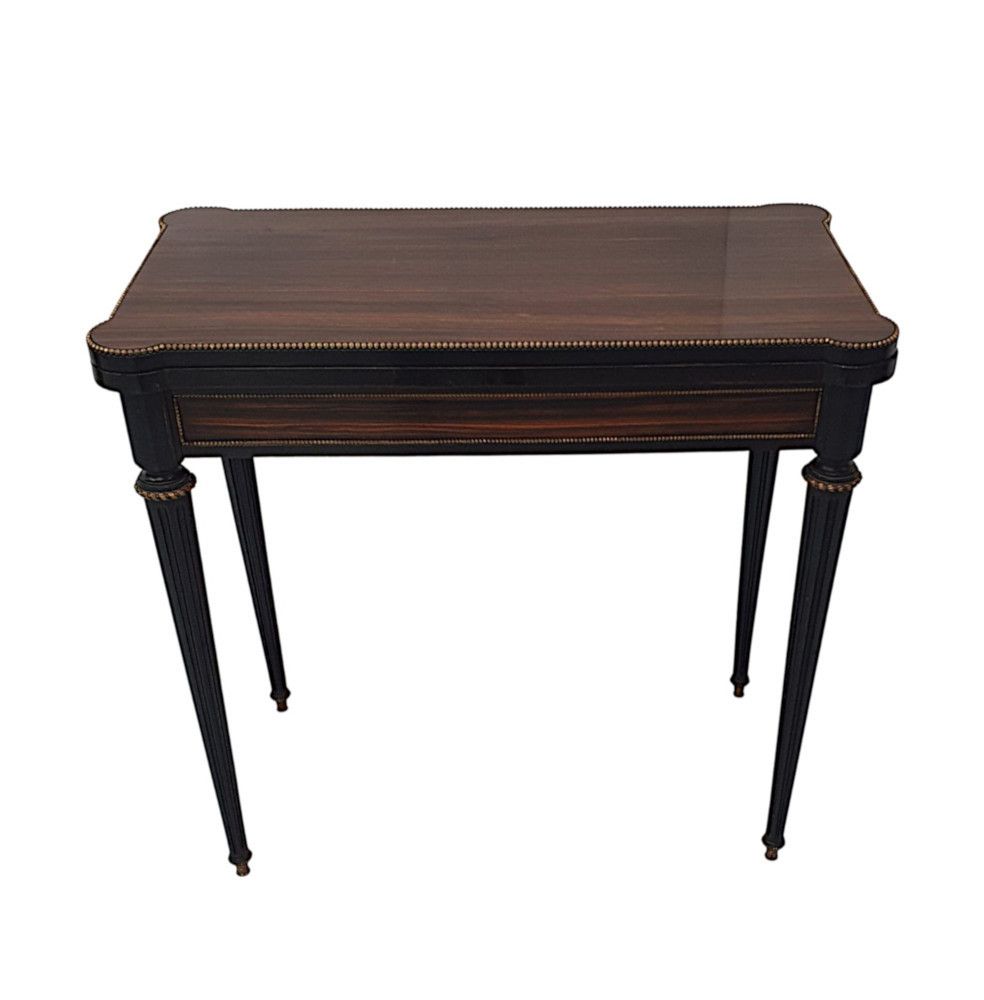 A Very Fine And Unusual 19th Century Coromandel Turn Over Leaf Card Table