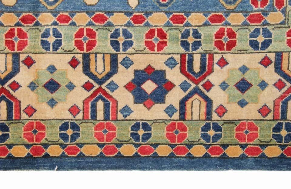 Handmade Carpet, Blue Geometric Rugs, Large Livingroom Rugs photo buy