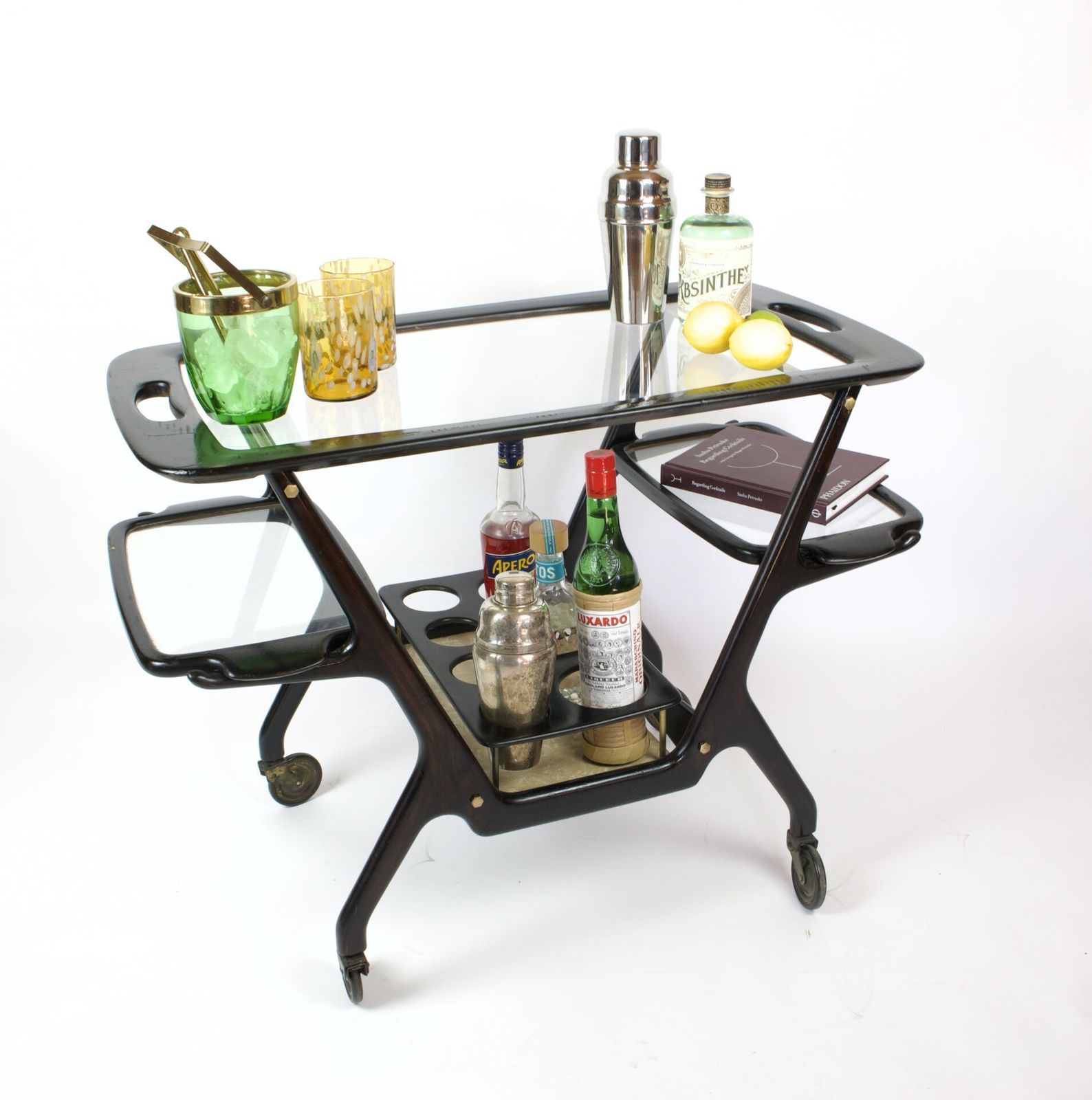 Rare 1950s Italian Bar Cart By Cesare Lacca photo buy