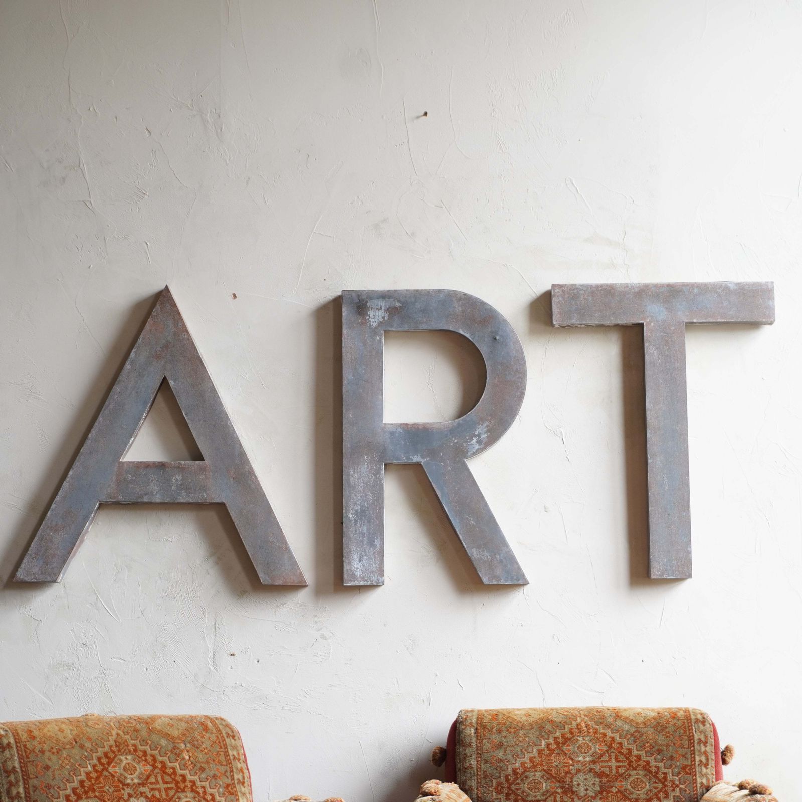 Distressed Metal Letters, Art, Mid 20th Century photo 1260.0