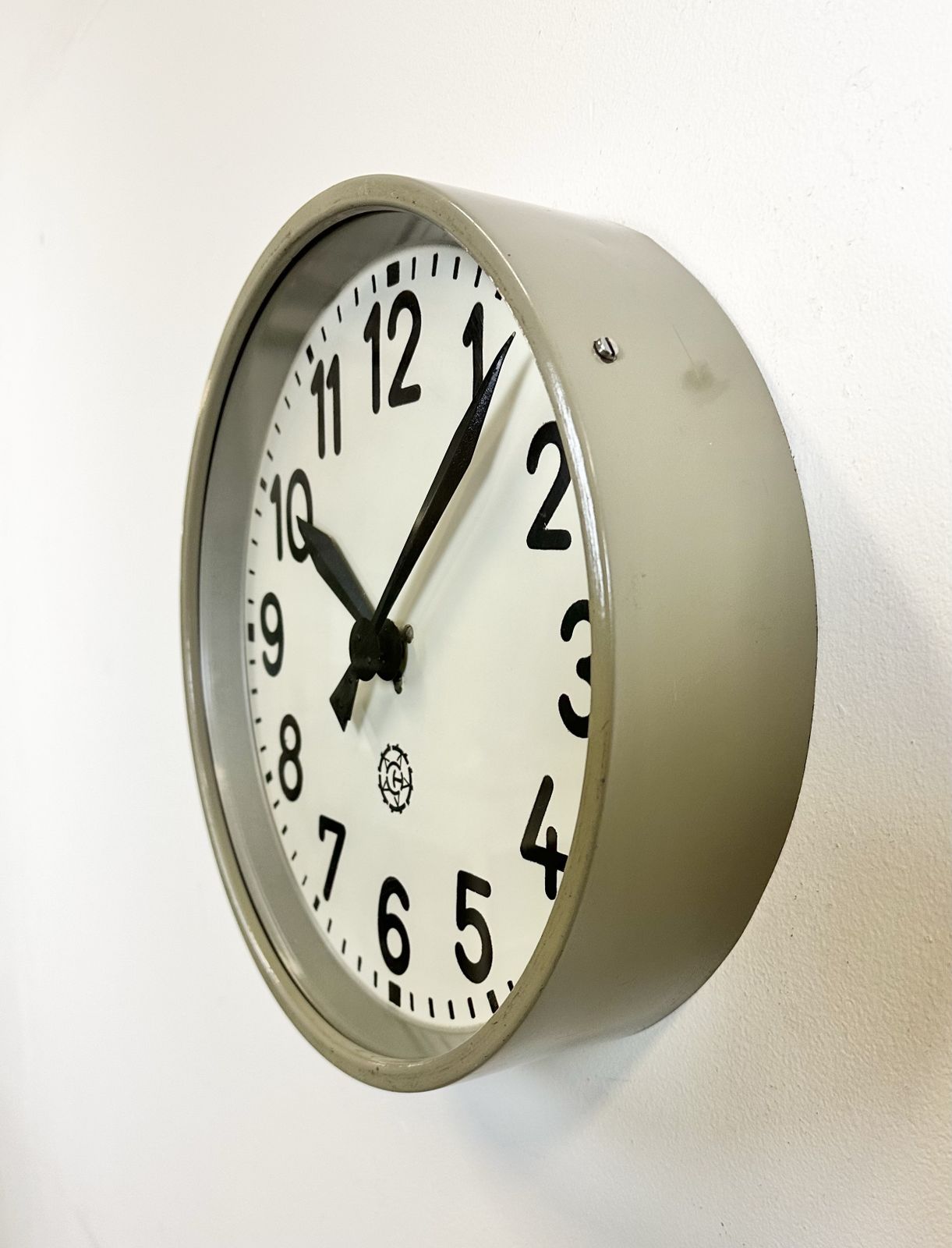 Industrial Factory Wall Clock From Chronotechna, 1950s, 2x photo for sale