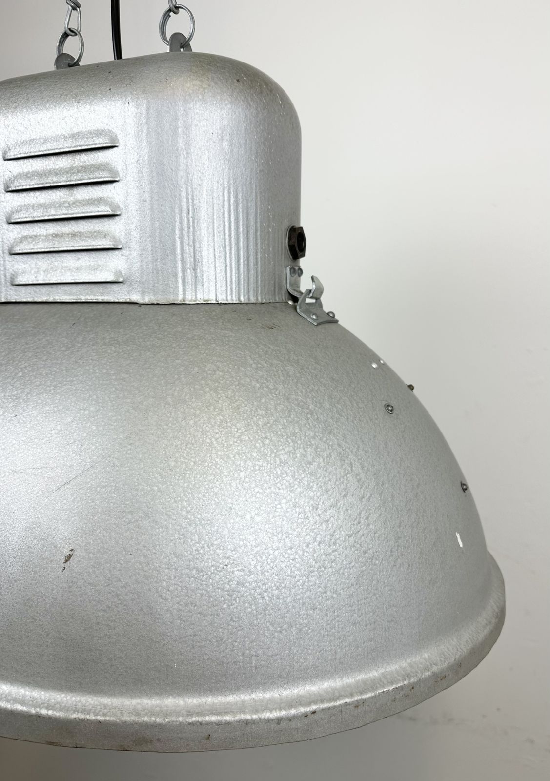photo furniture Large Oval Industrial Polish Factory Pendant Lamp From Predom Mesko, 1960s, 6x