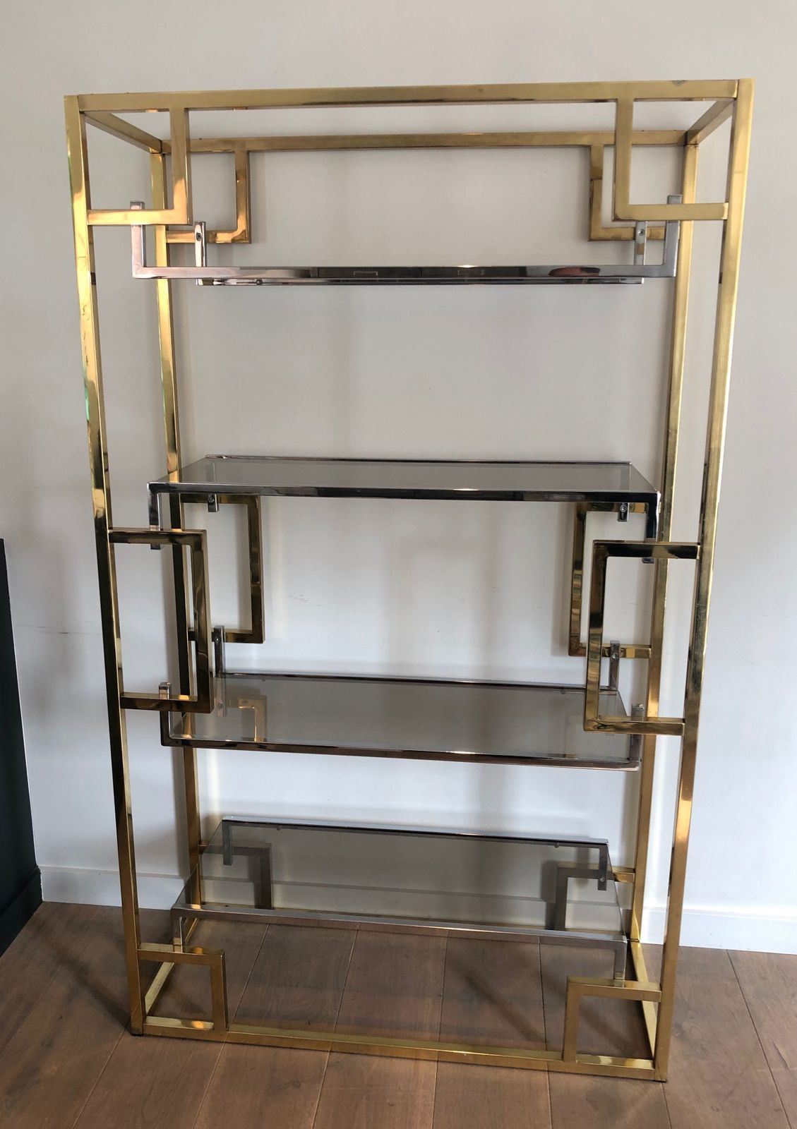 Shelf In Chrome And Golden Chrome In The Taste Of Willy Rizzo photo furniture