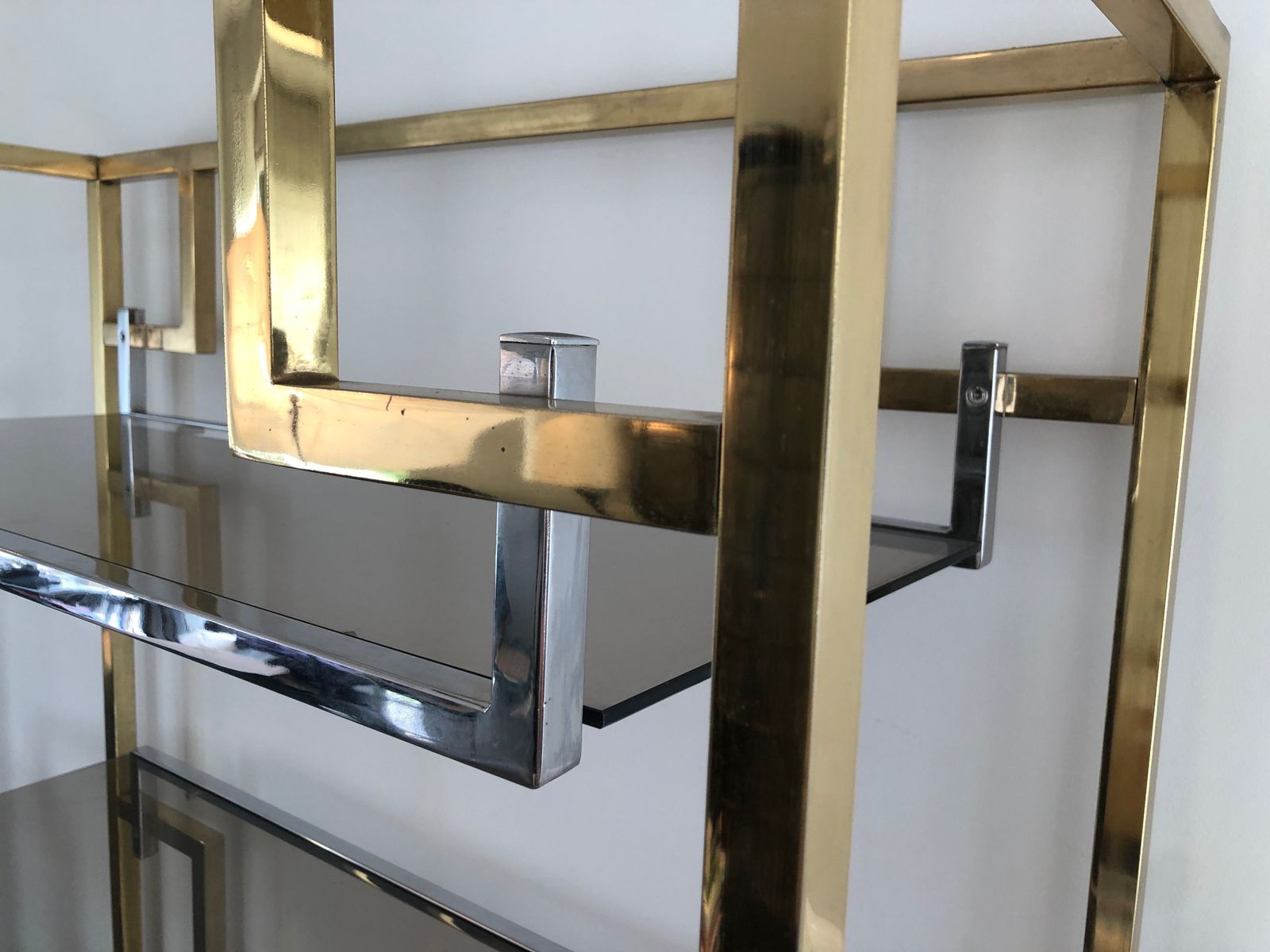 photo buy Shelf In Chrome And Golden Chrome In The Taste Of Willy Rizzo