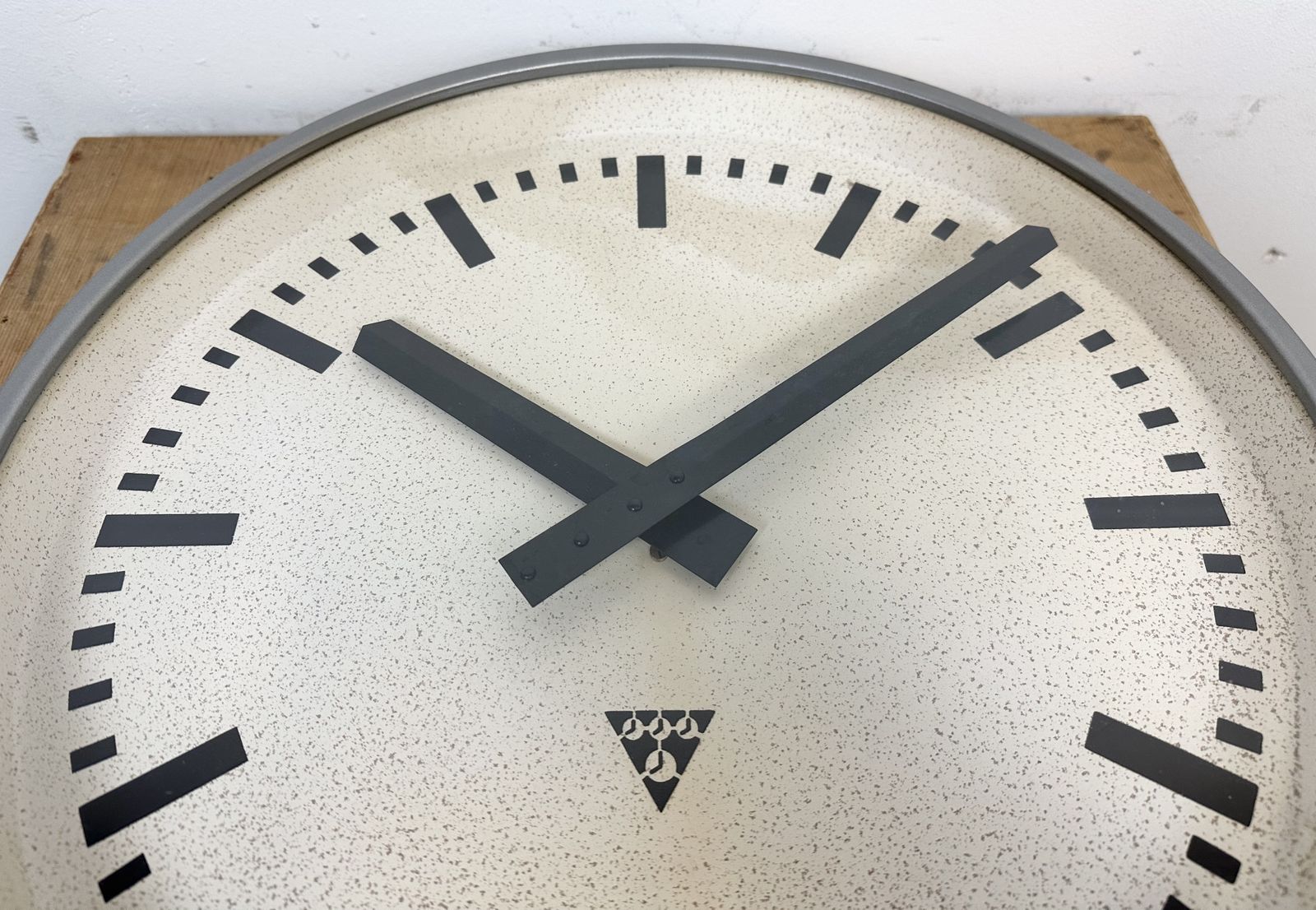 Home Decor Large Grey Industrial Wall Clock From Pragotron, 1960s photo