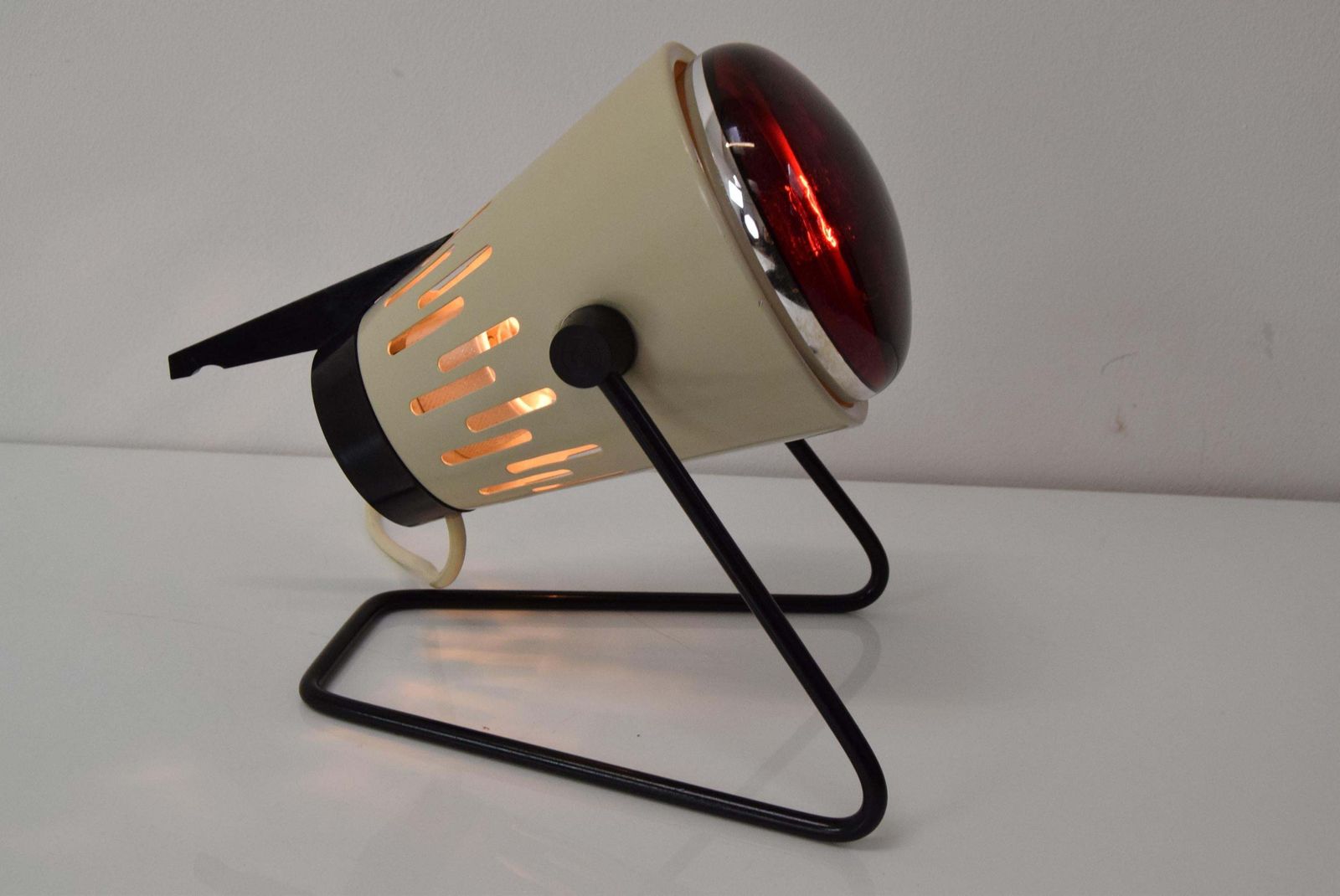 Lighting Mid Century Infra Table Lamp,Red Light,Circa 1980's. photo