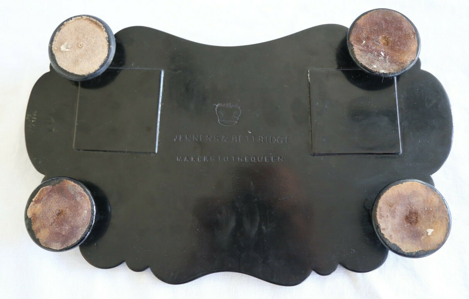 Victorian Papier Mache Inkwell By Jennens & Bettridge   Mother Of Pearl Inlaid photo Home Decor
