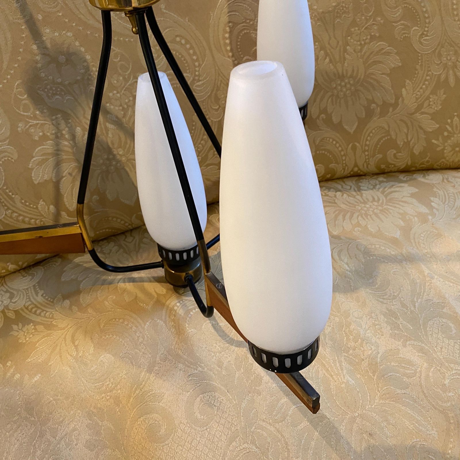 Lighting 1960s Stilnovo Style Mid Century Modern Italian Chandelier photo