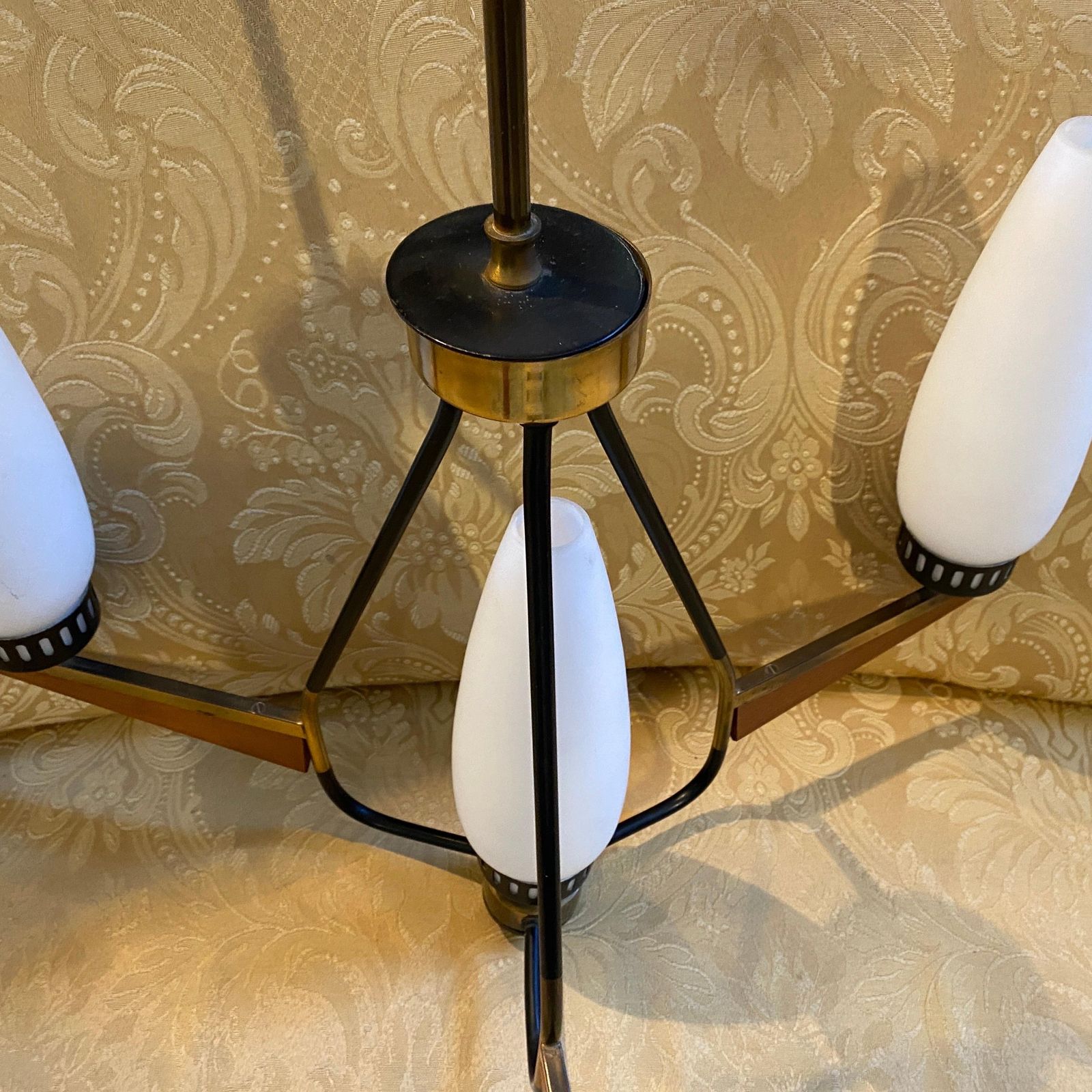 photo vinterior 1960s Stilnovo Style Mid Century Modern Italian Chandelier