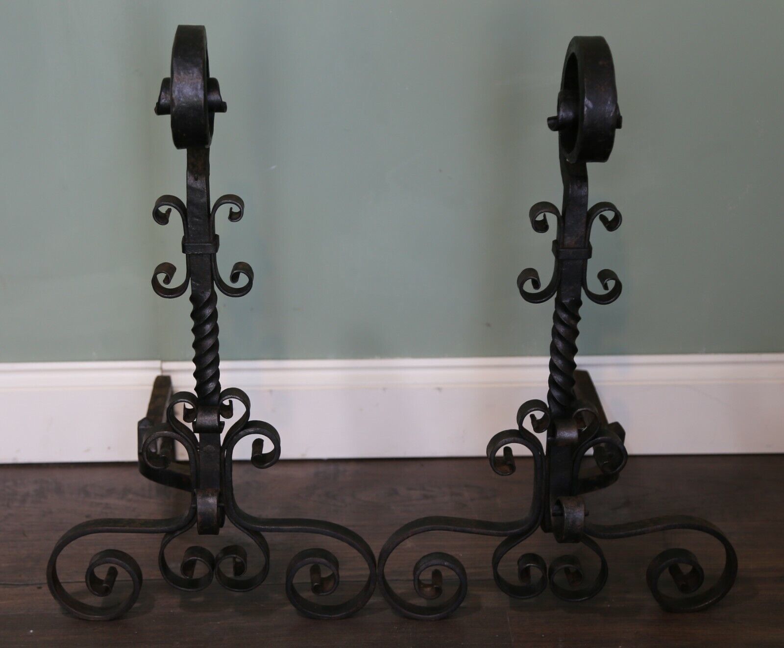 Victorian Wrought Iron Fire Dogs photo furniture