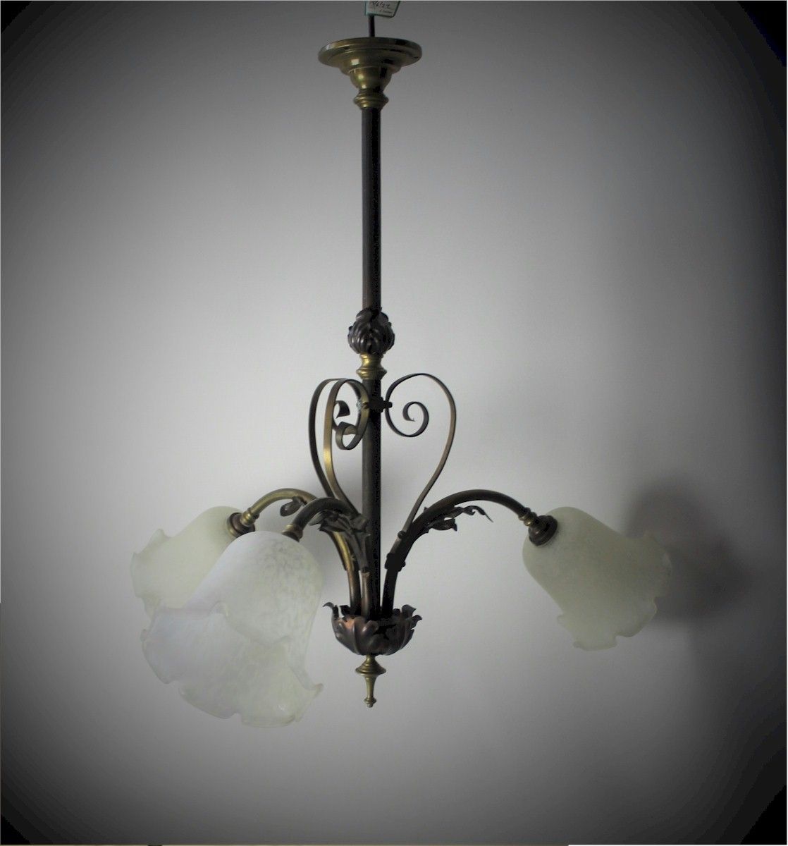 Three Branch Arts And Crafts Ceiling Light