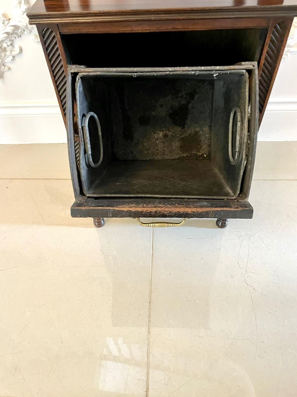 Antique 19th Century Quality Rosewood Marquetry Inlaid Coal Box photo for sale