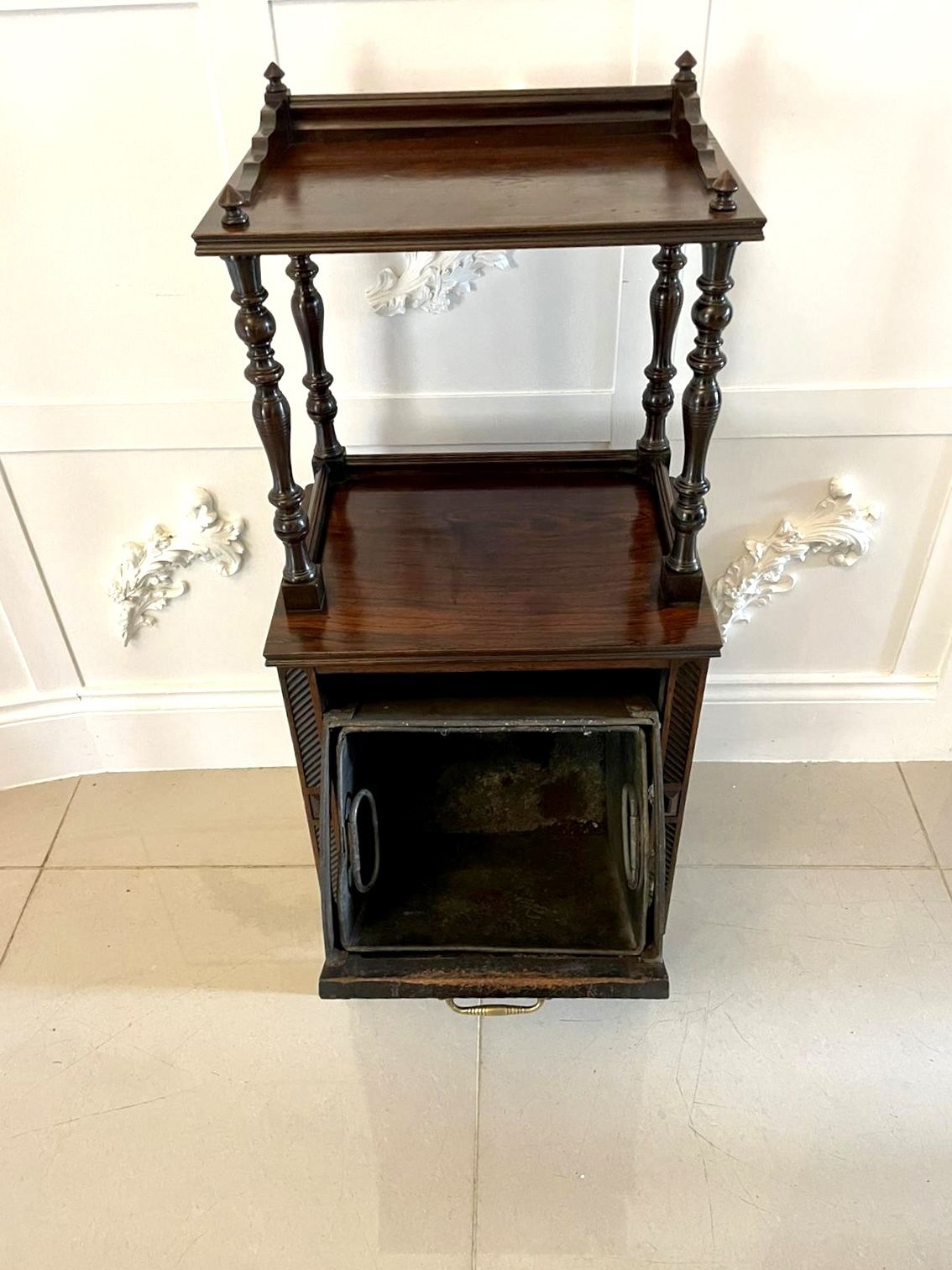 Antique 19th Century Quality Rosewood Marquetry Inlaid Coal Box photo Home Fixtures