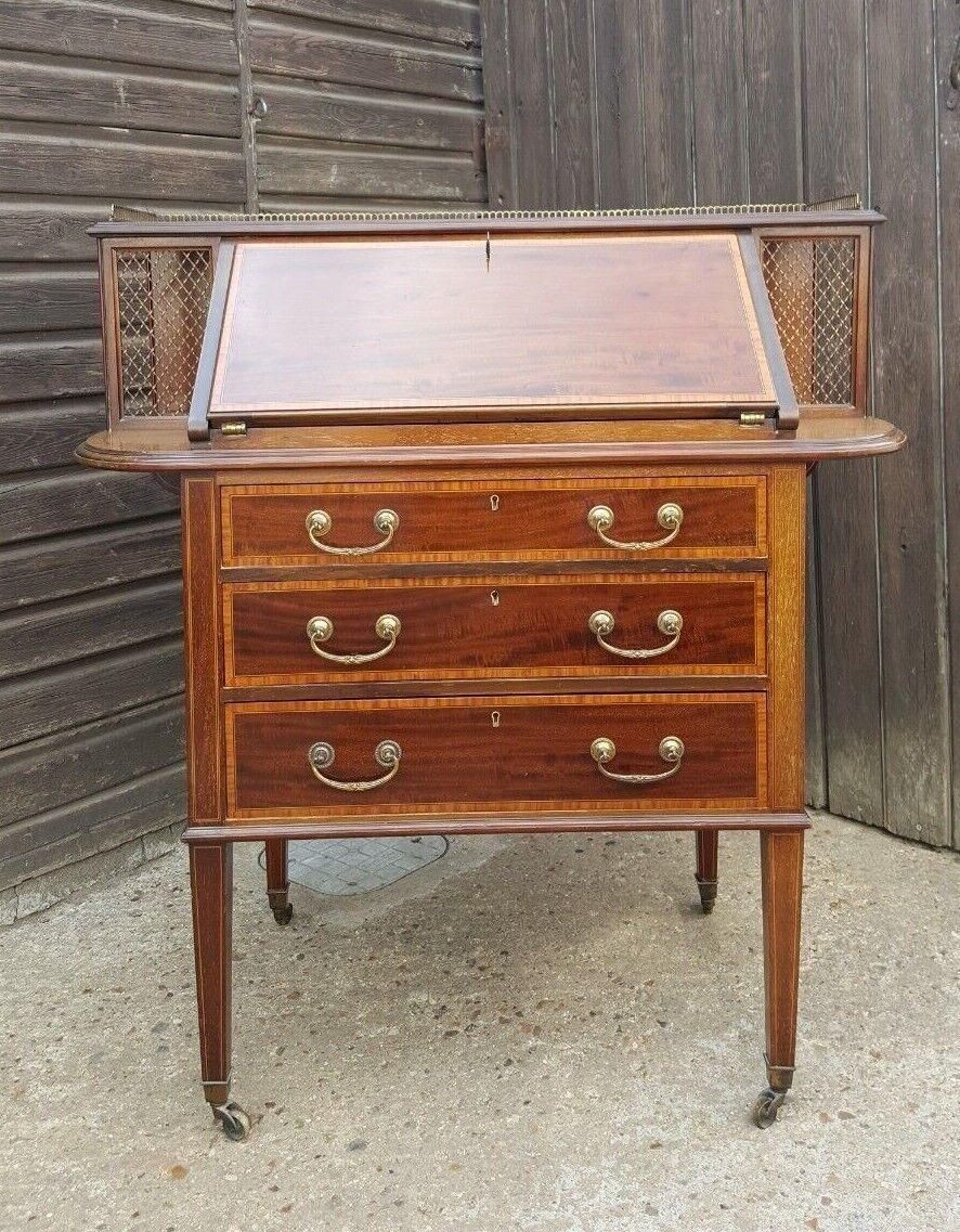Cooper & Holt Victorian Mahogany Inlaid Bureau photo furniture