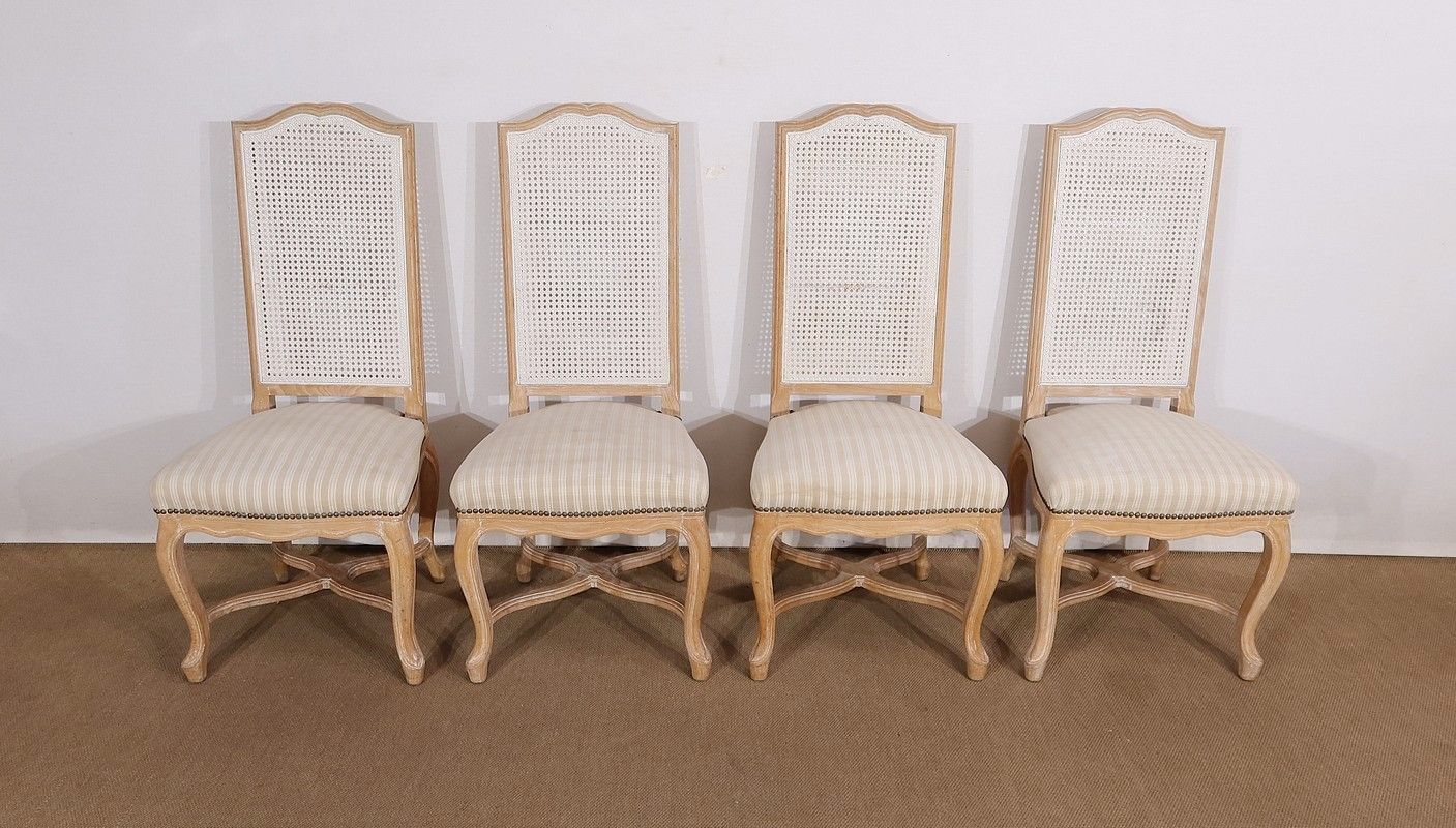 Set Of 4 Beech Chairs, Louis XV Regency Style, 20th Century photo furniture