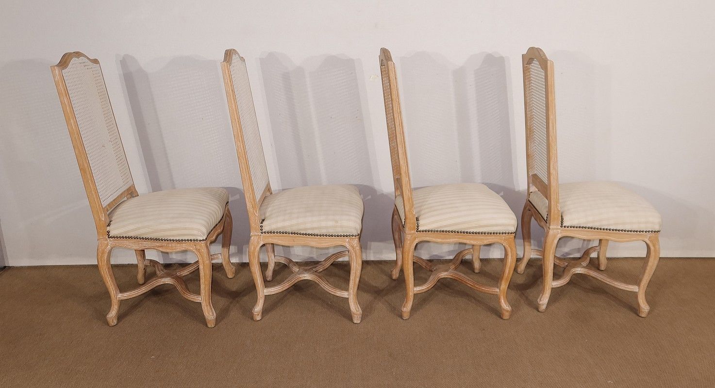 Set Of 4 Beech Chairs, Louis XV Regency Style, 20th Century photo vinterior