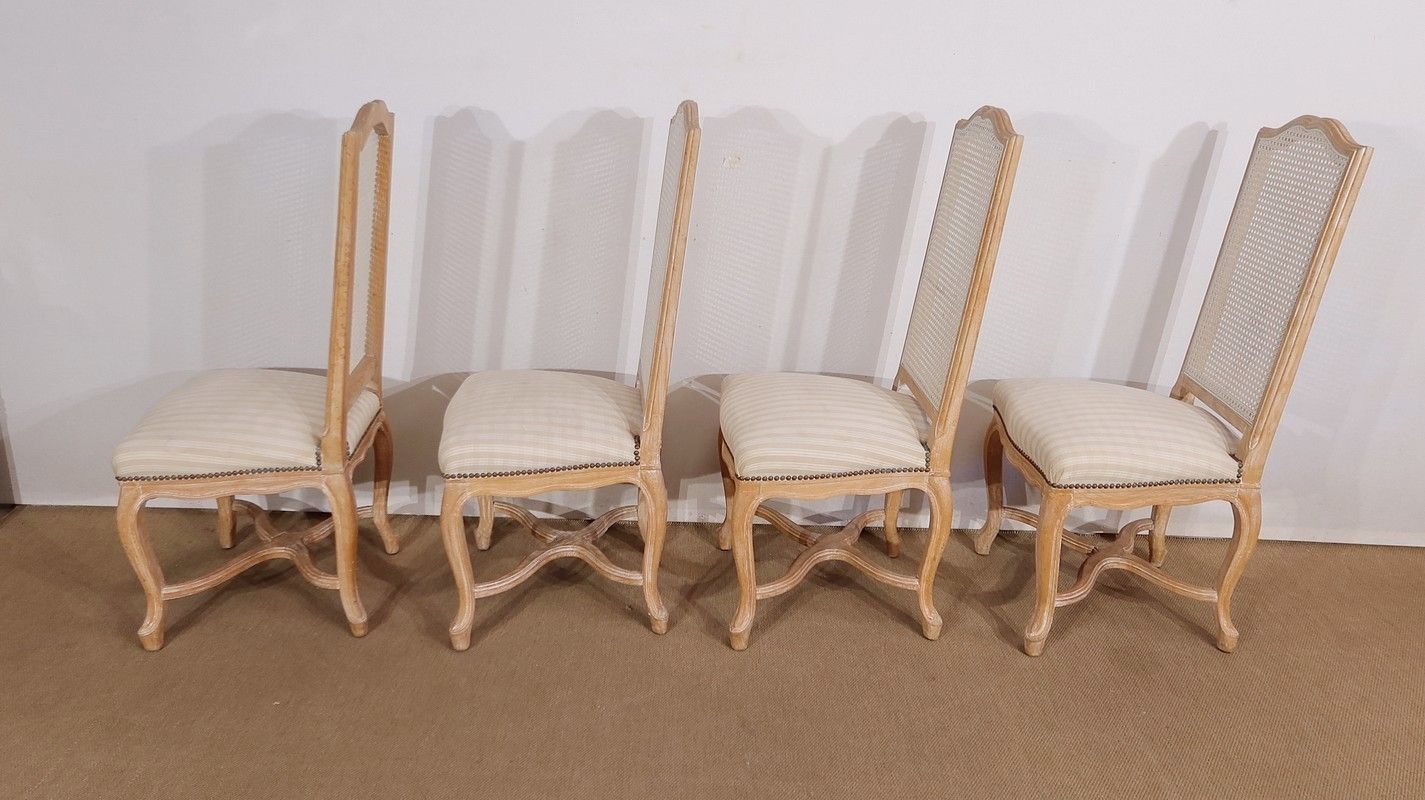 Set Of 4 Beech Chairs, Louis XV Regency Style, 20th Century photo buy